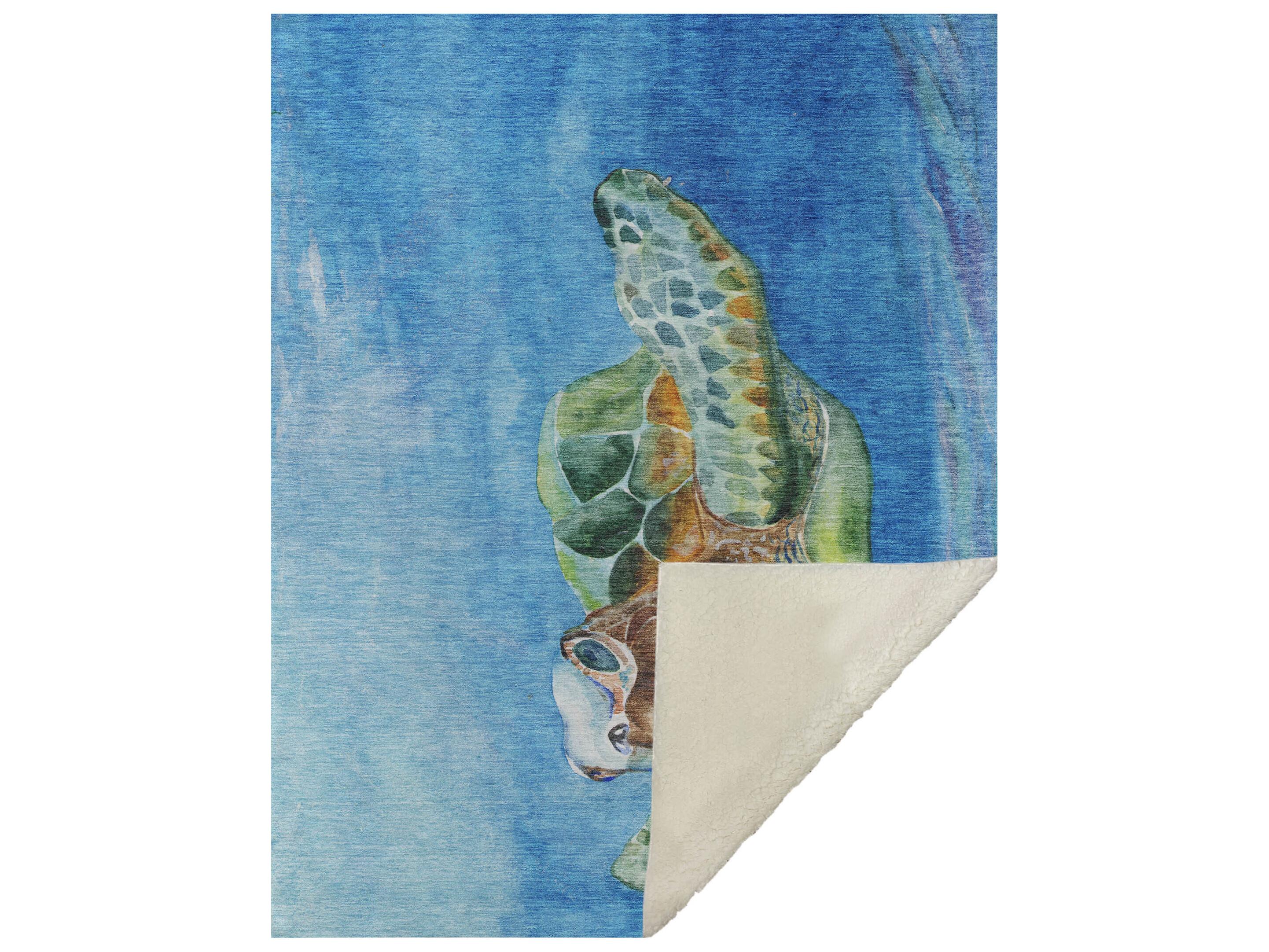 Dalyn Sherpa Blue Polyester Throw