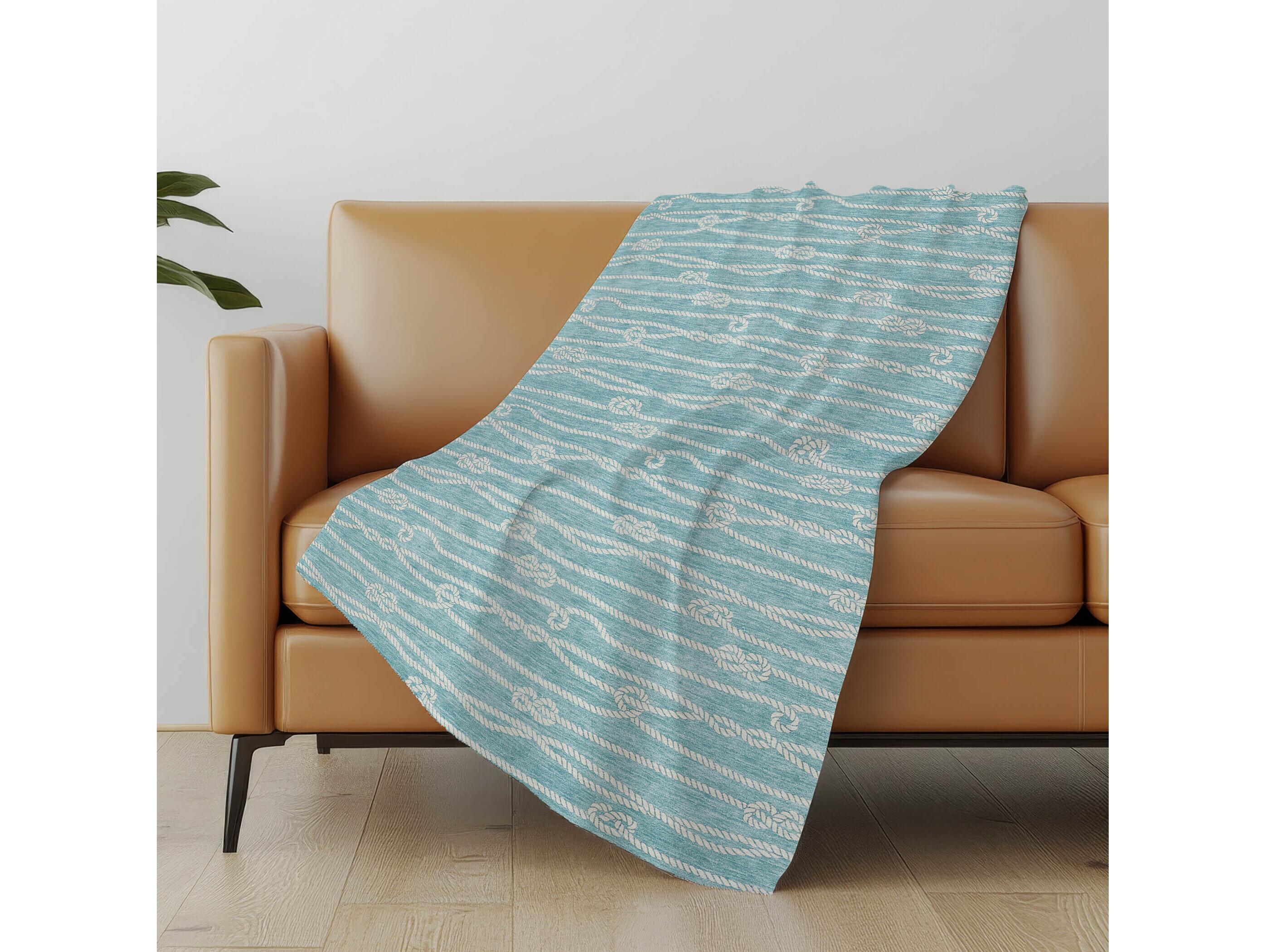 Dalyn Sherpa Blue Polyester Throw