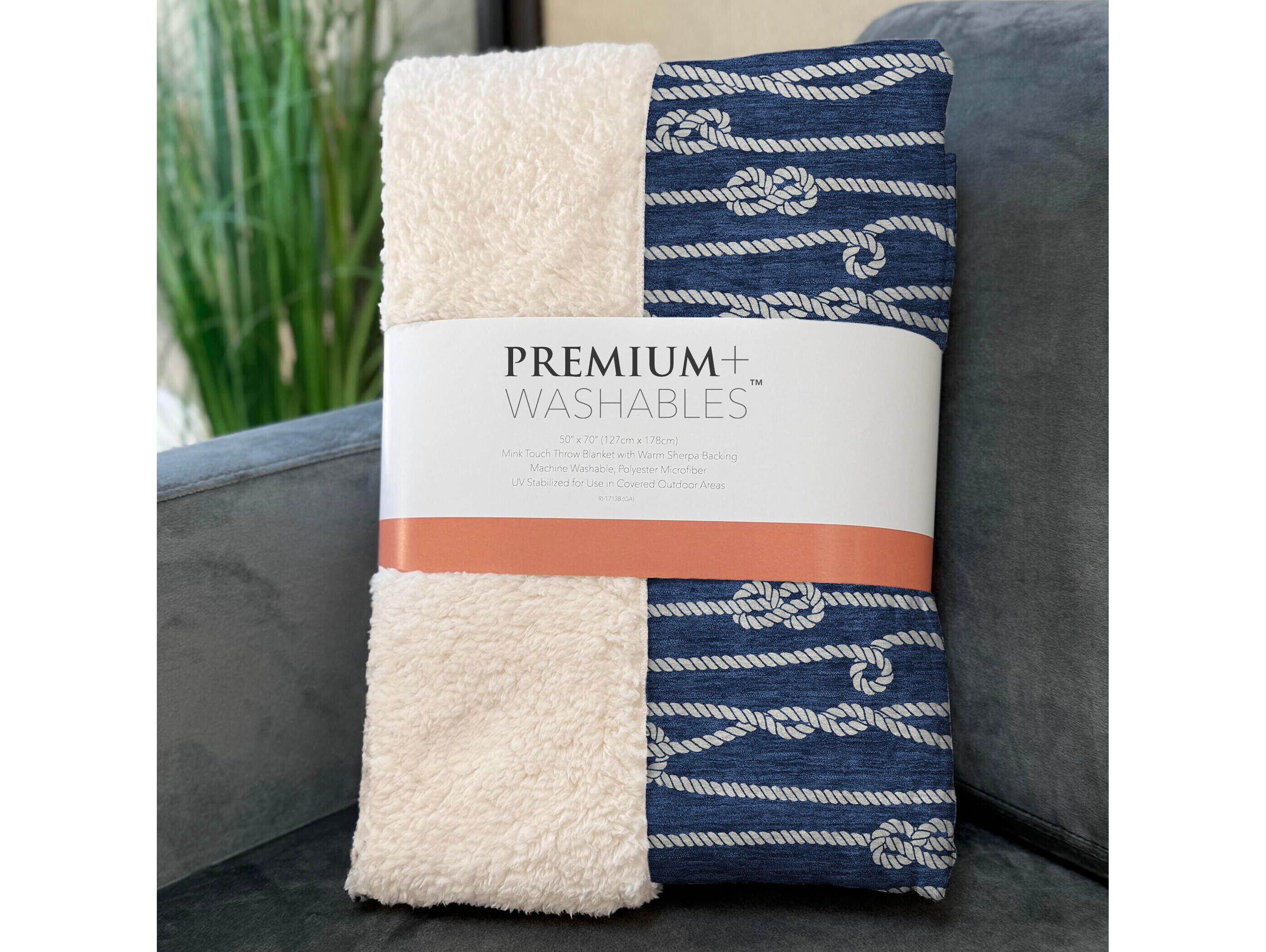 Dalyn Sherpa Blue Polyester Throw