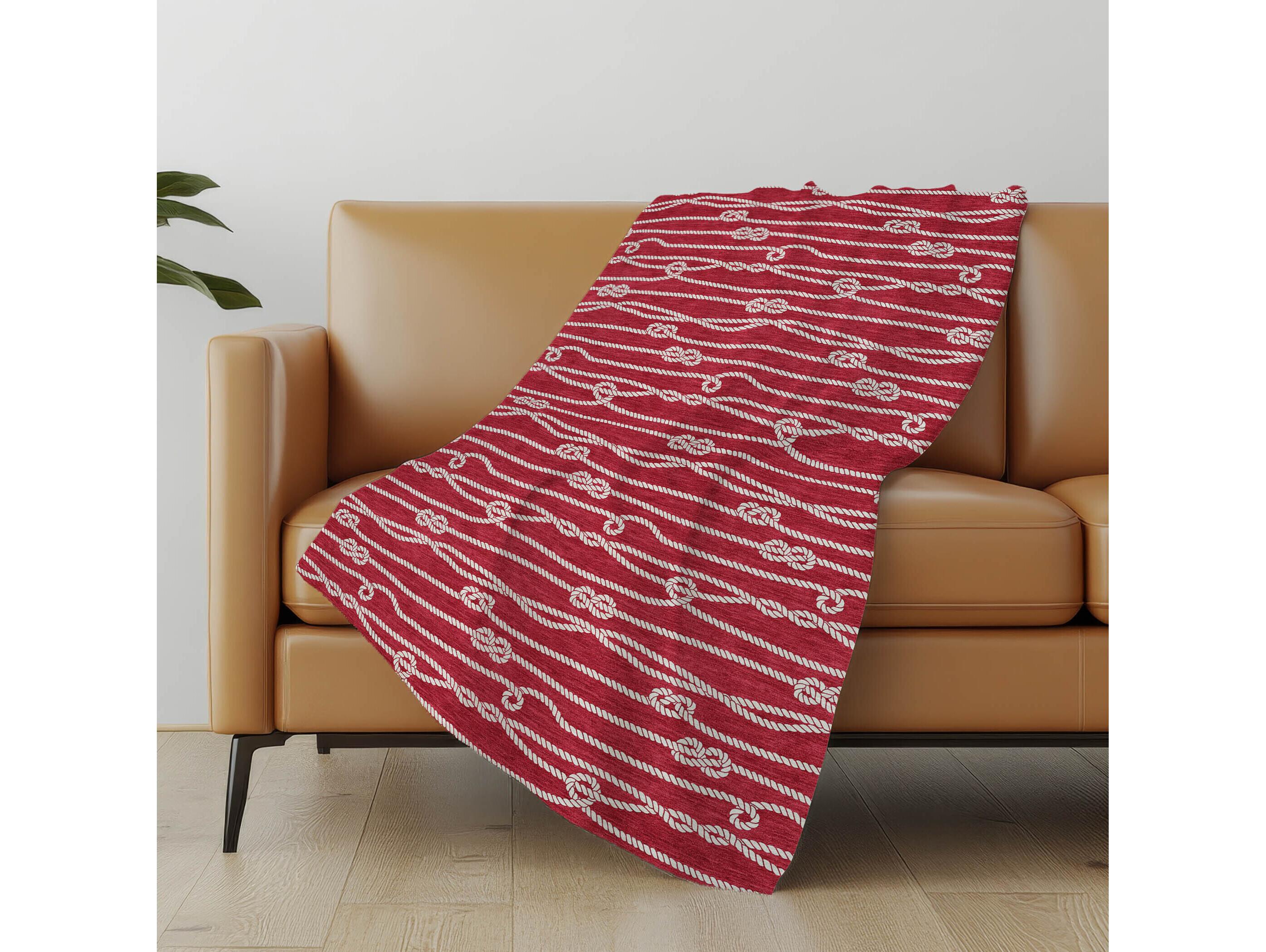 Dalyn Sherpa Red Polyester Throw
