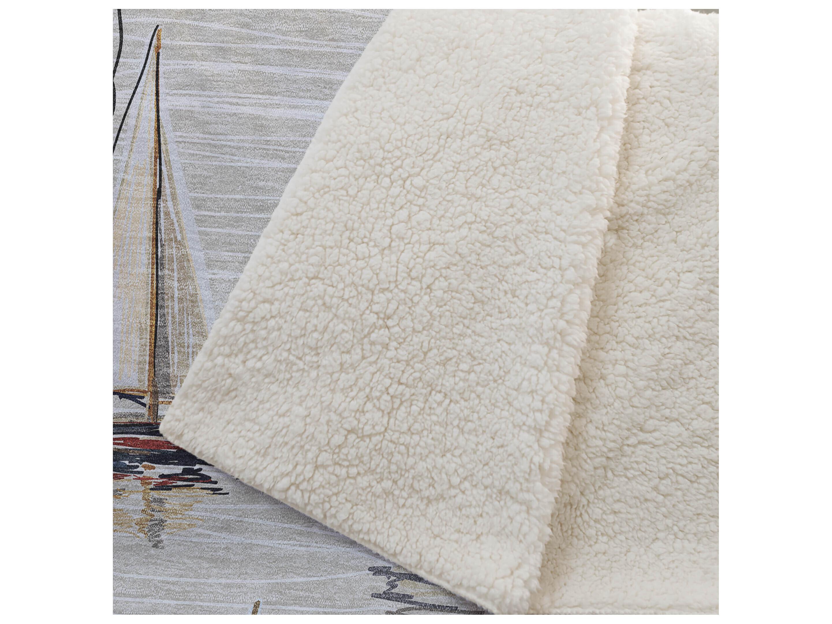 Dalyn Sherpa Ivory Polyester Throw