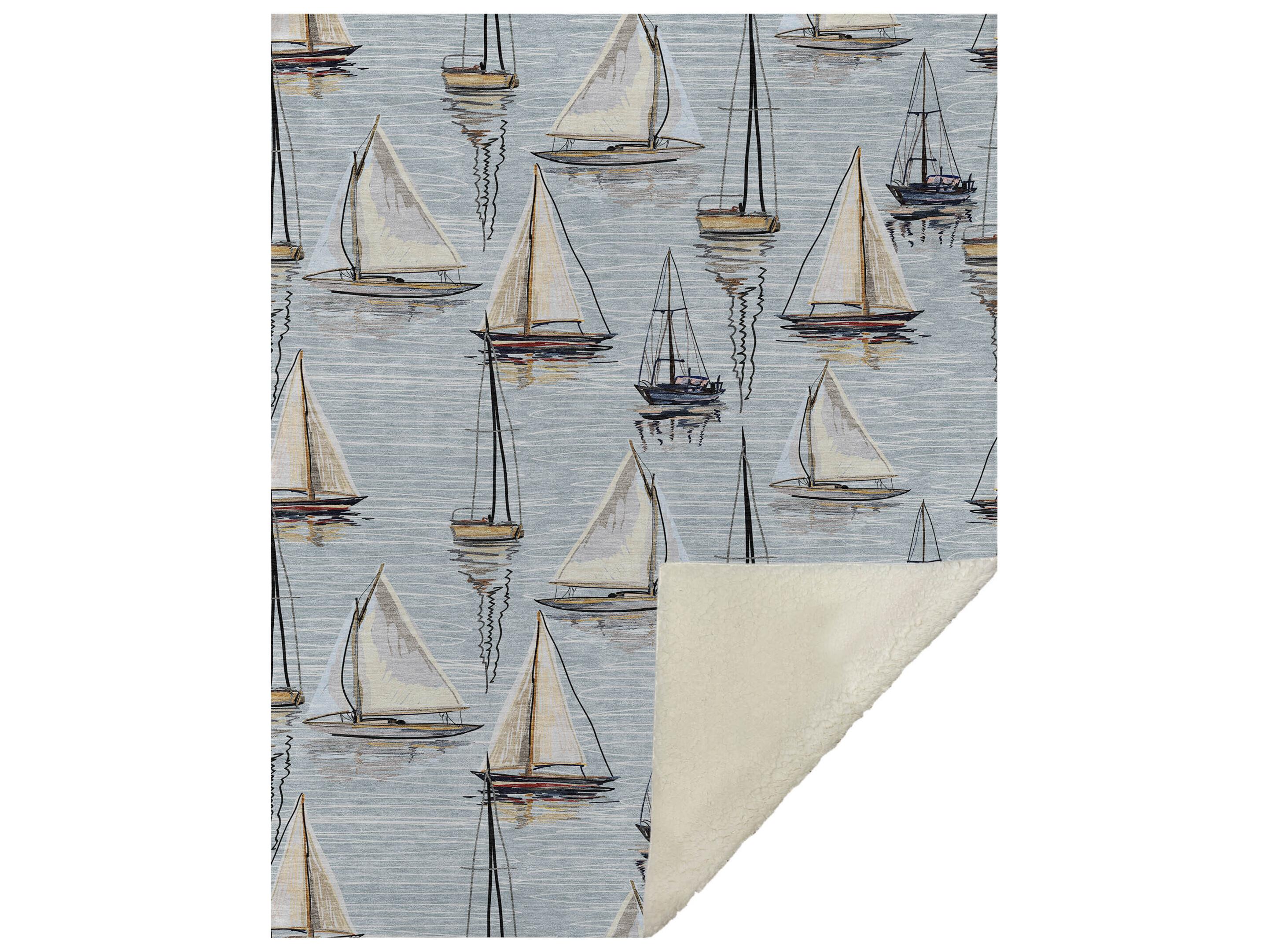 Dalyn Sherpa Blue Polyester Throw