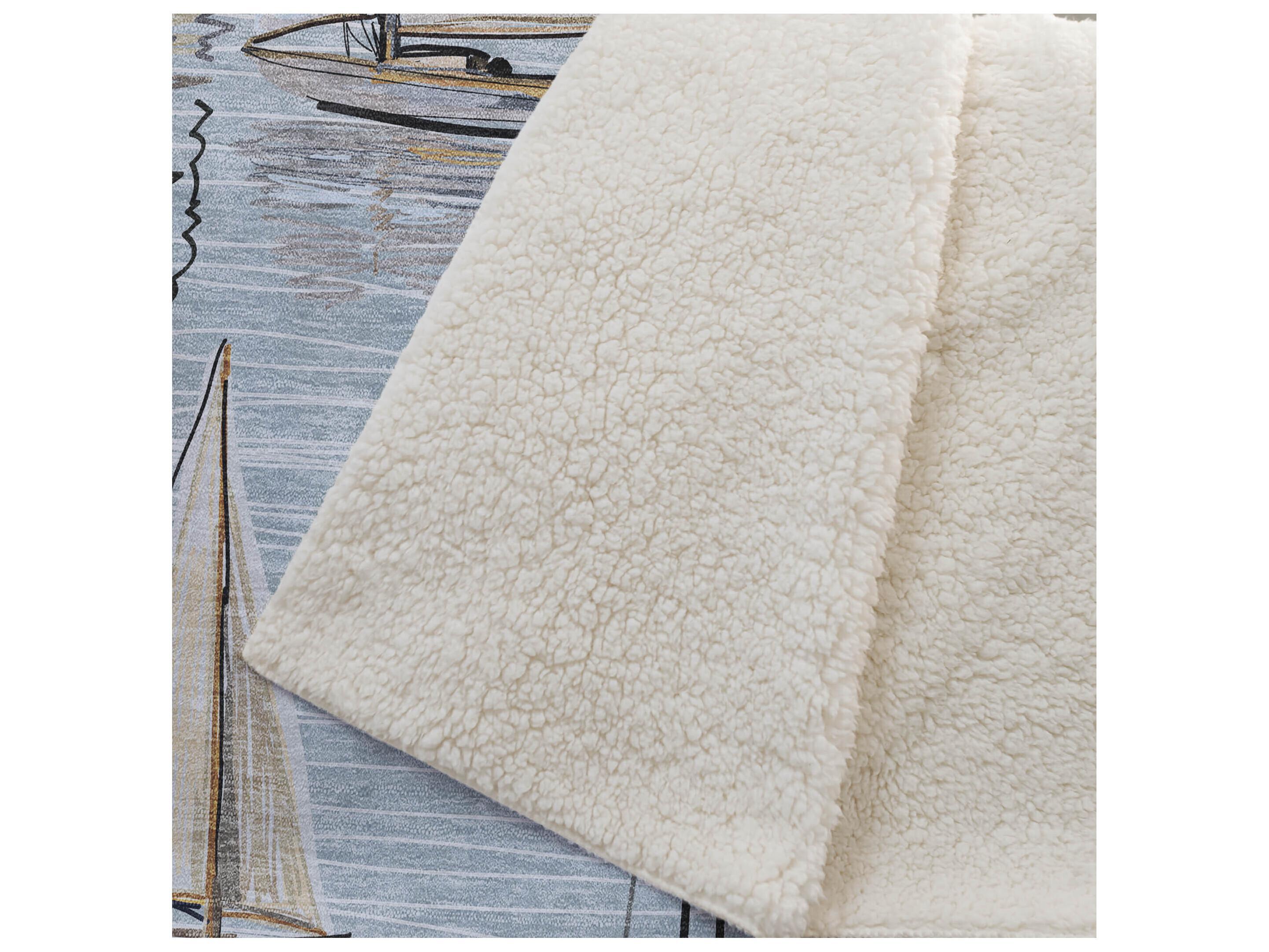 Dalyn Sherpa Blue Polyester Throw