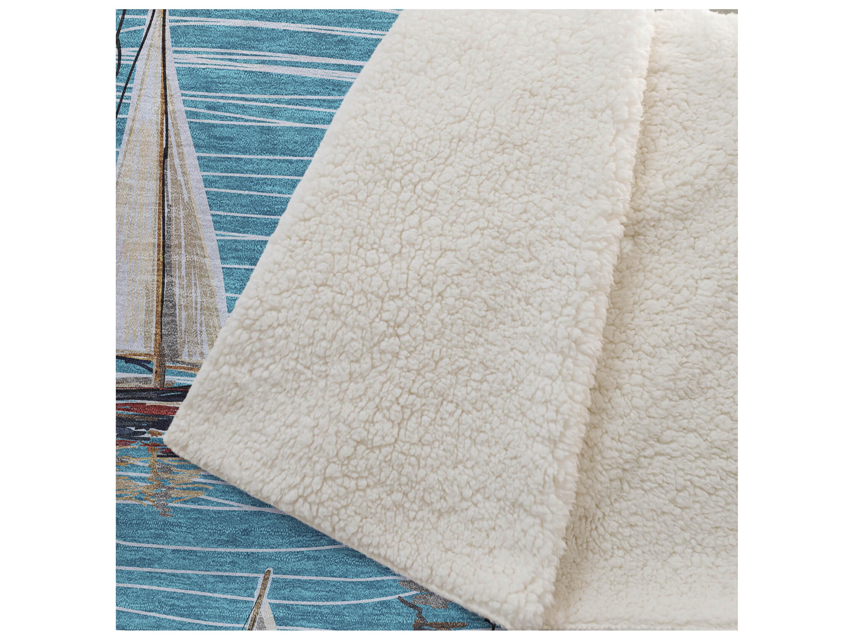 Dalyn Sherpa Teal Polyester Throw