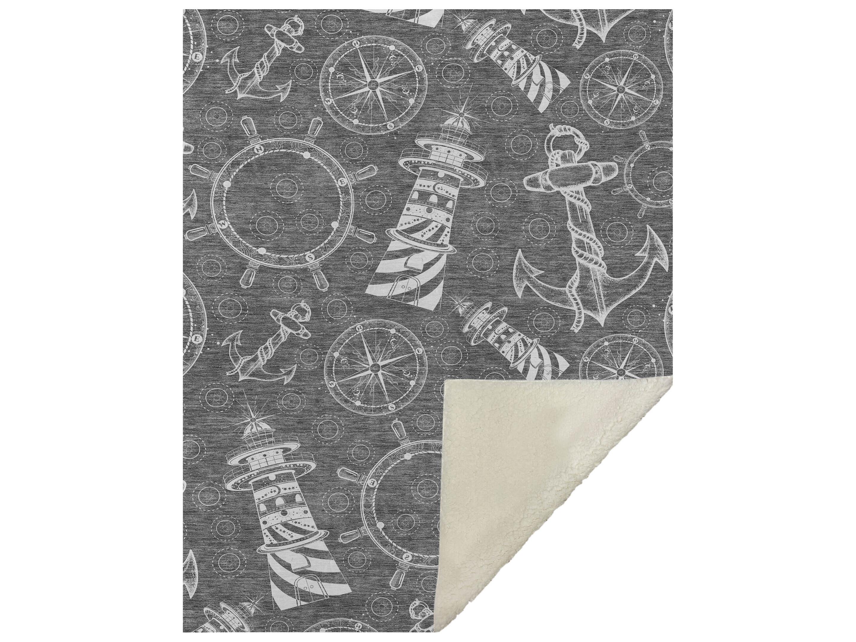 Dalyn Sherpa Gray Polyester Throw