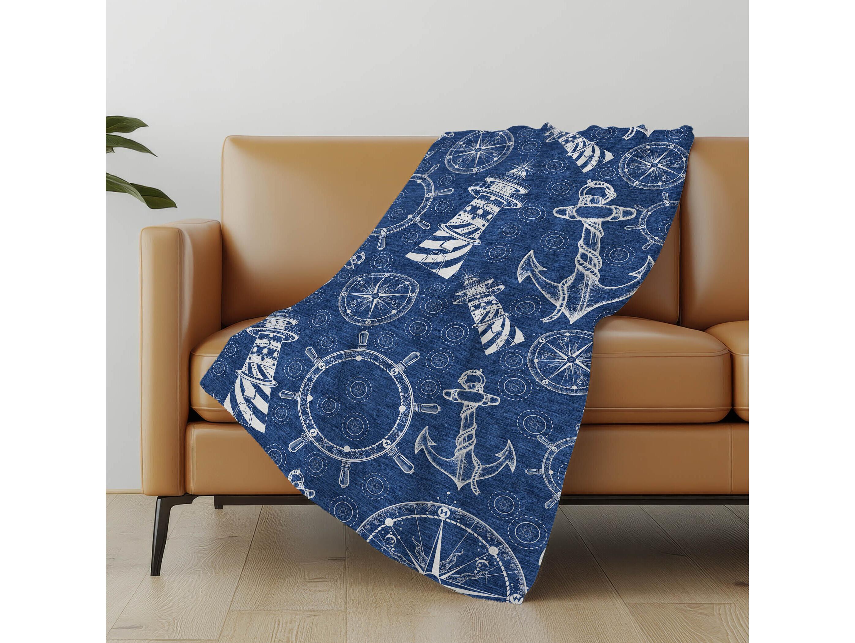 Dalyn Sherpa Blue Polyester Throw