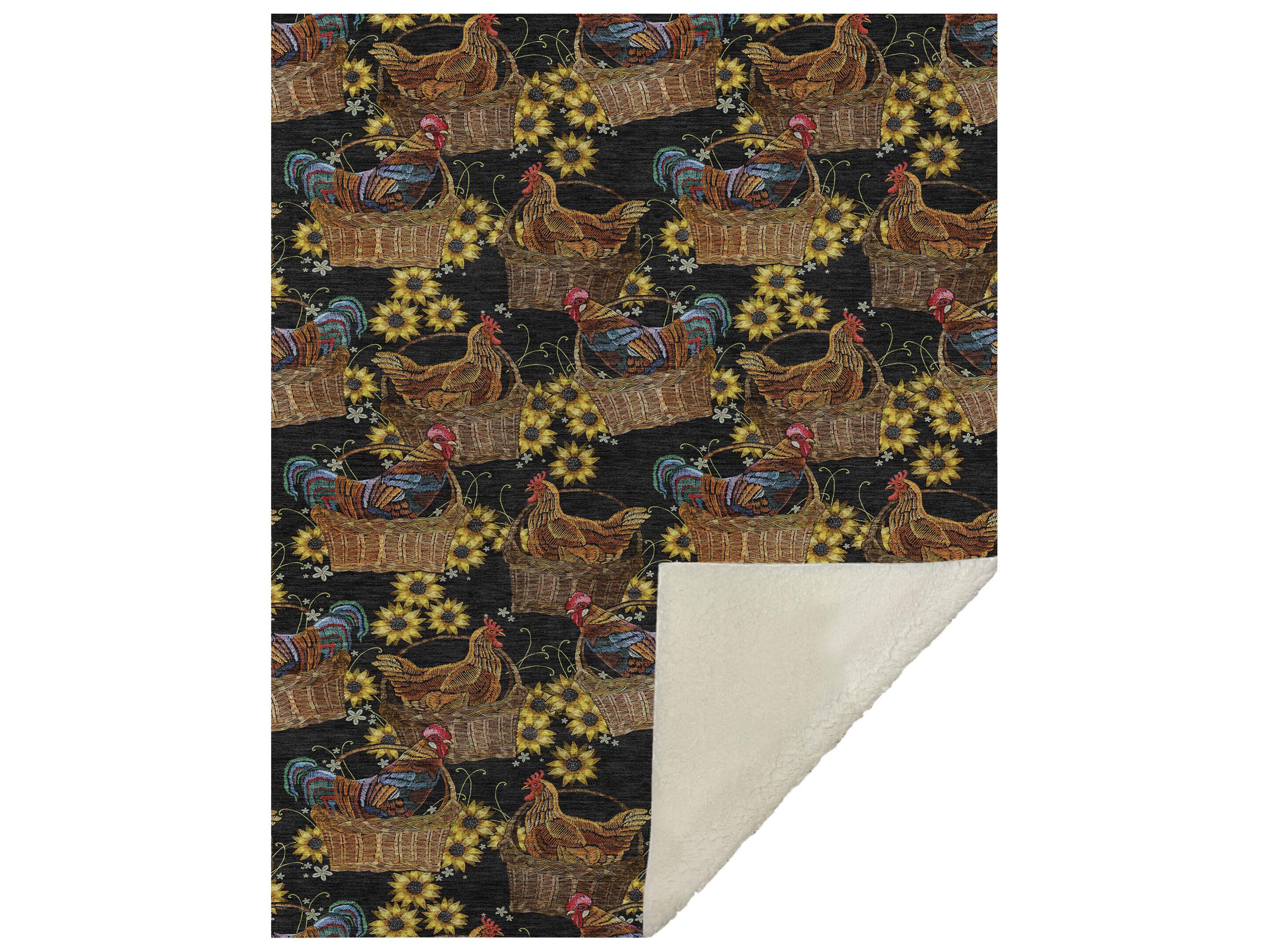 Dalyn Sherpa Black Polyester Throw