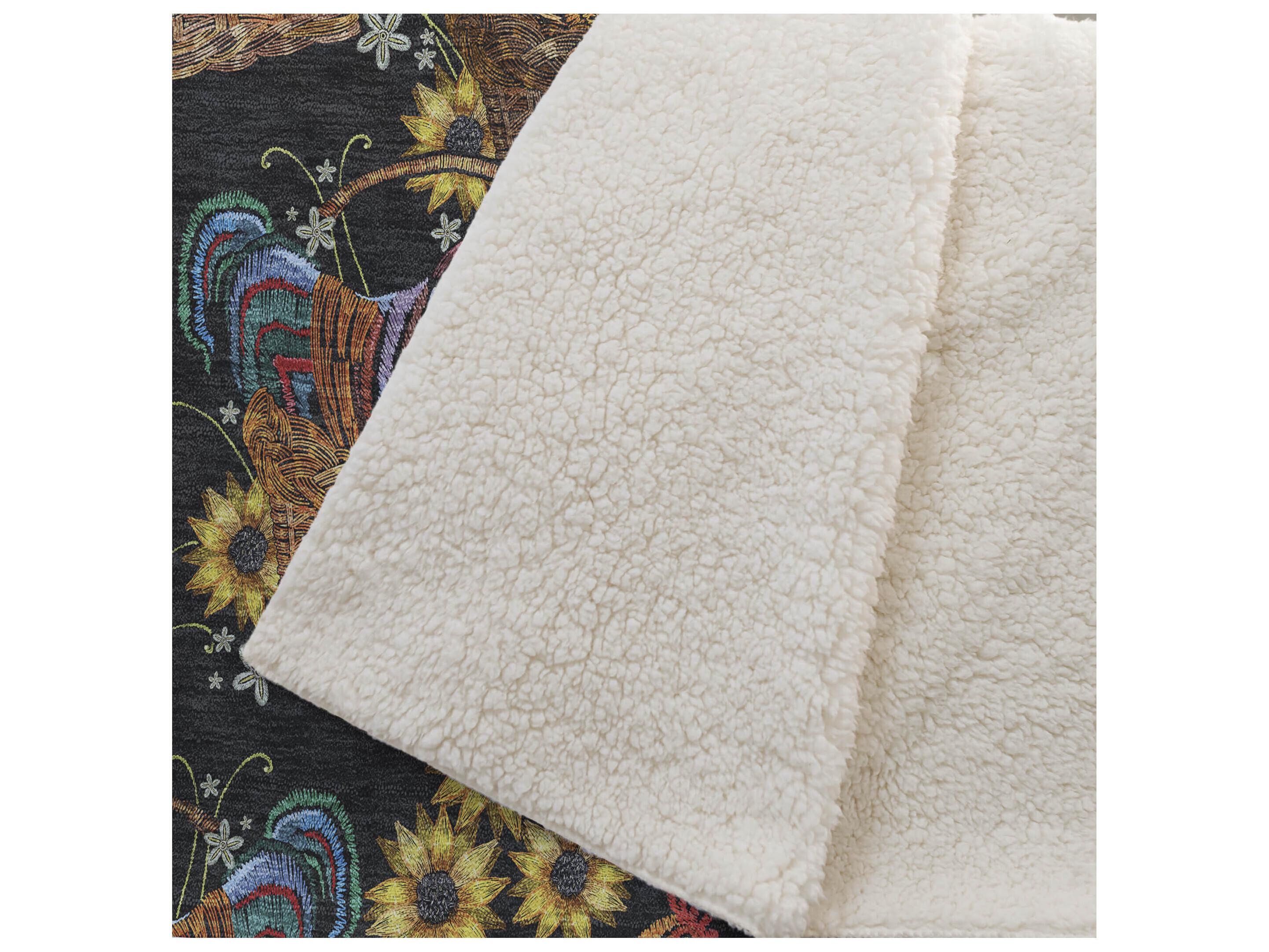 Dalyn Sherpa Black Polyester Throw