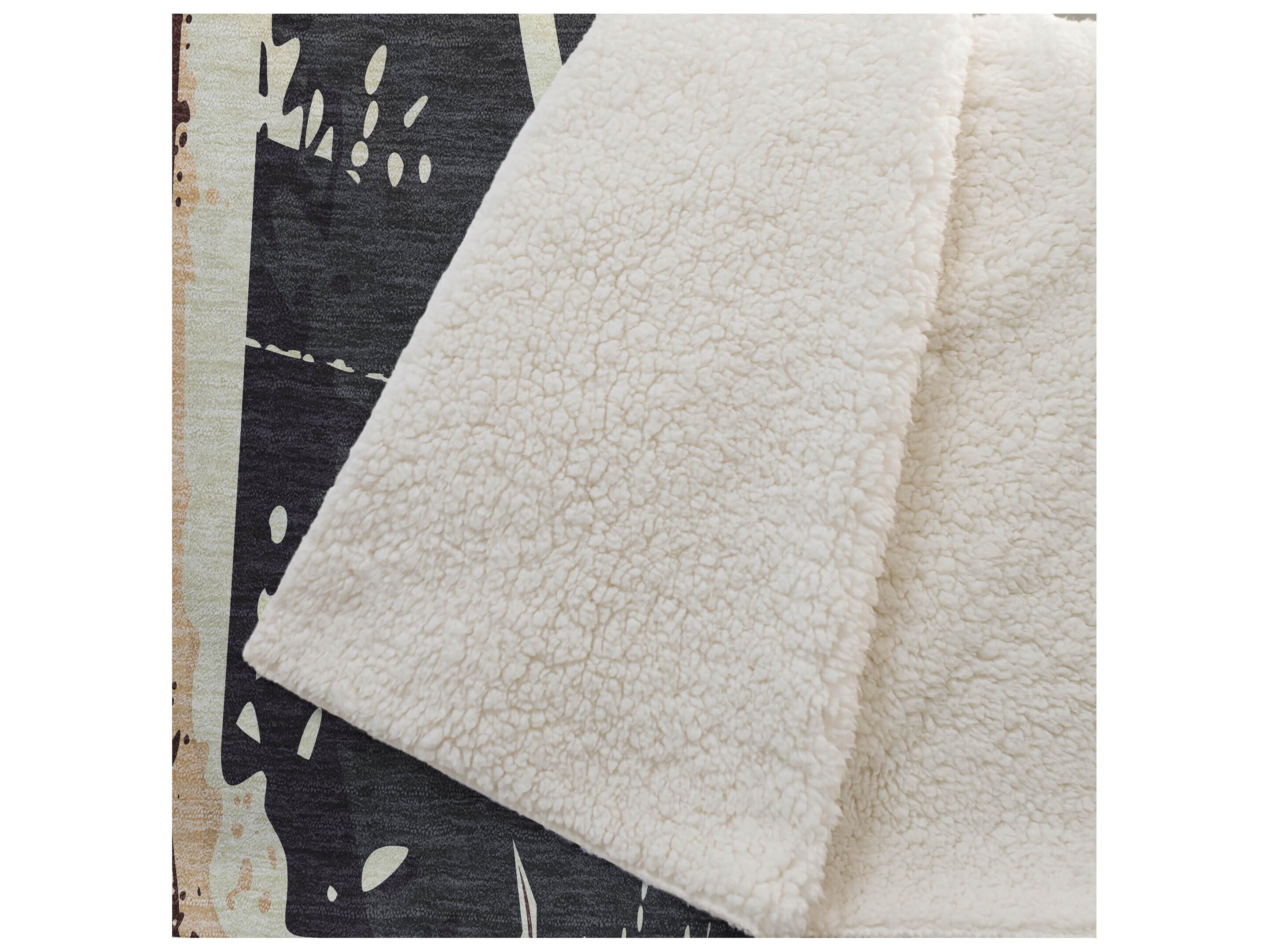 Dalyn Sherpa Black Polyester Throw