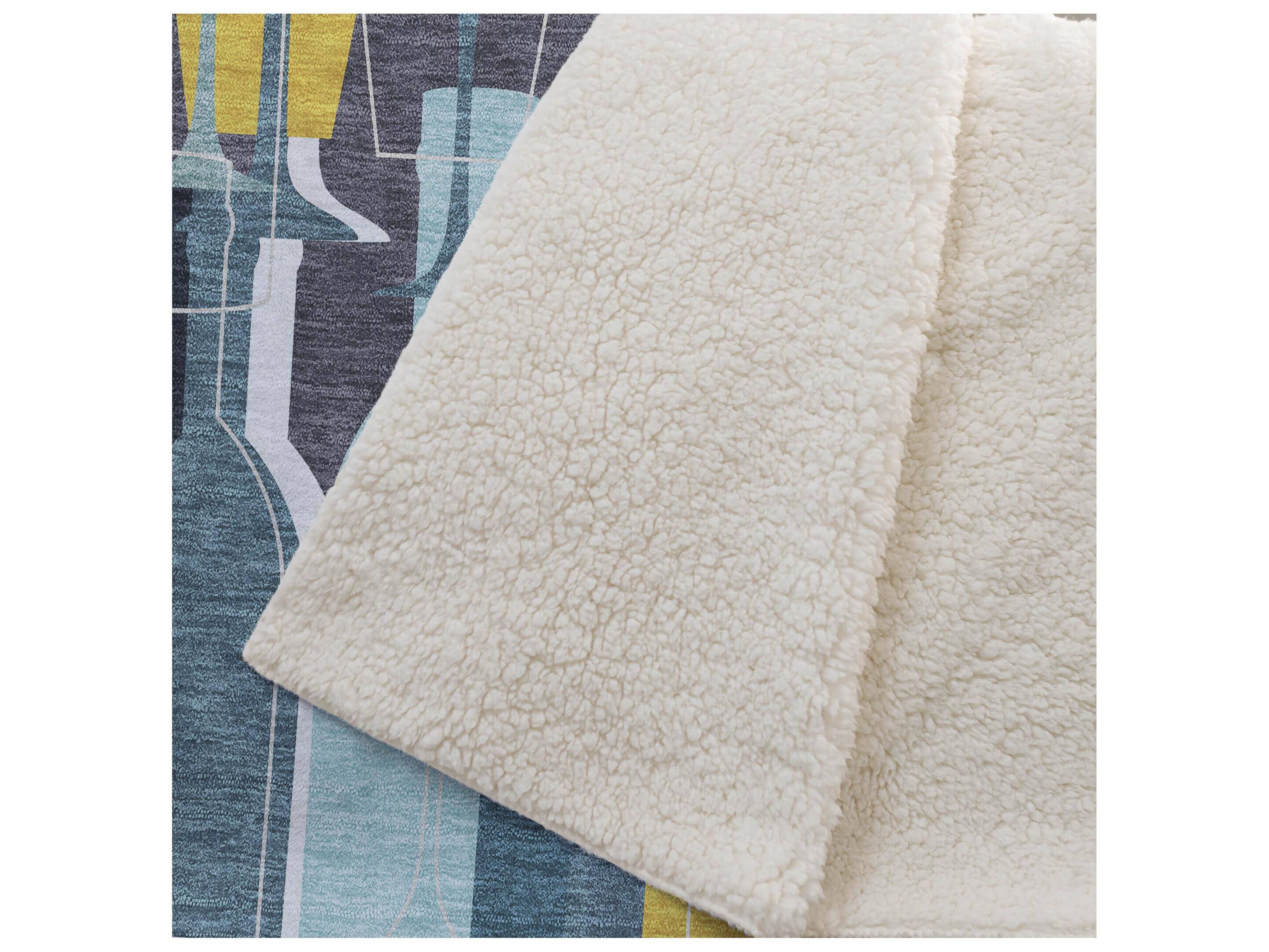 Dalyn Sherpa Blue Polyester Throw