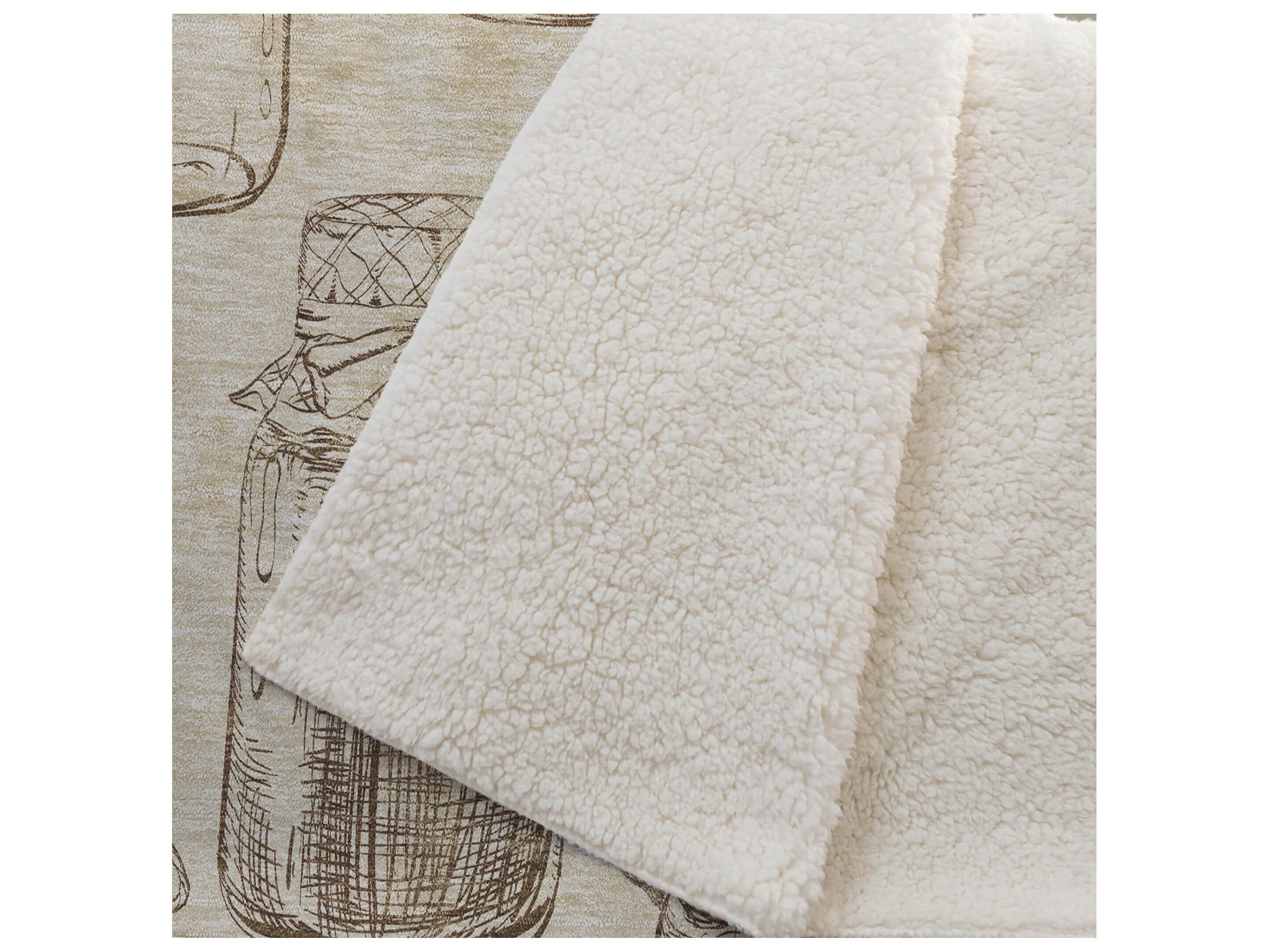 Dalyn Sherpa Ivory Polyester Throw