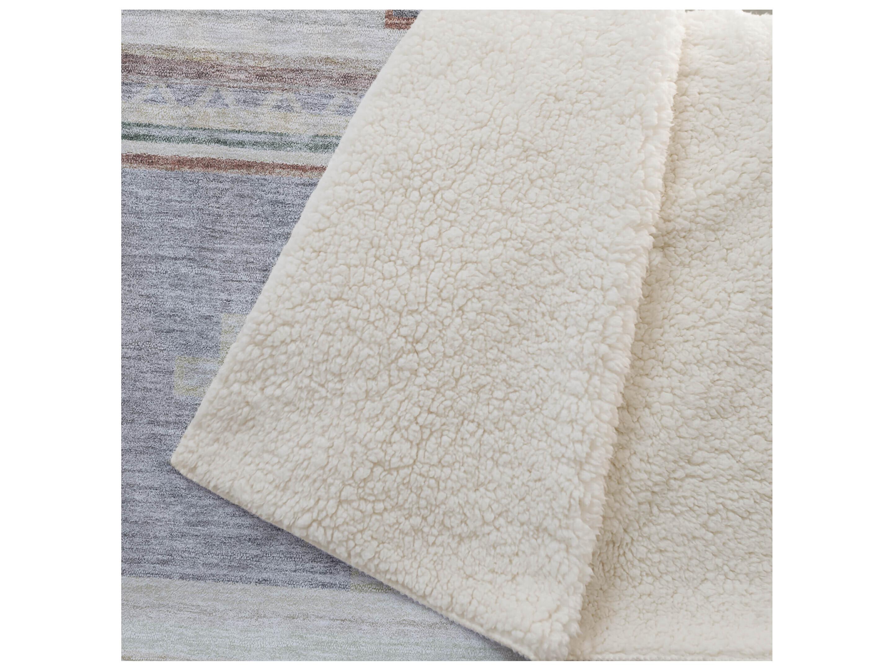 Dalyn Sherpa Ivory Polyester Throw