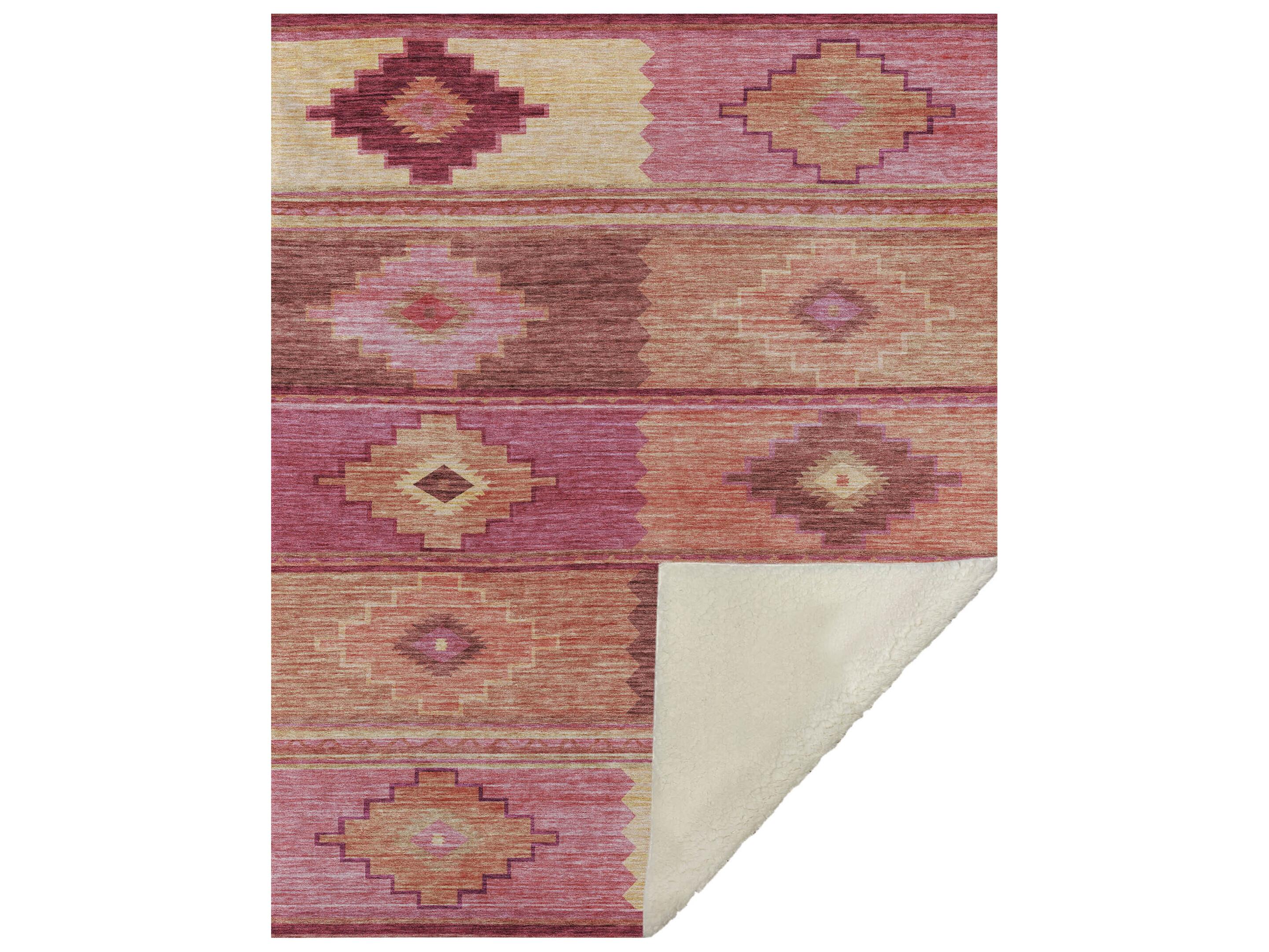 Dalyn Sherpa Pink Polyester Throw
