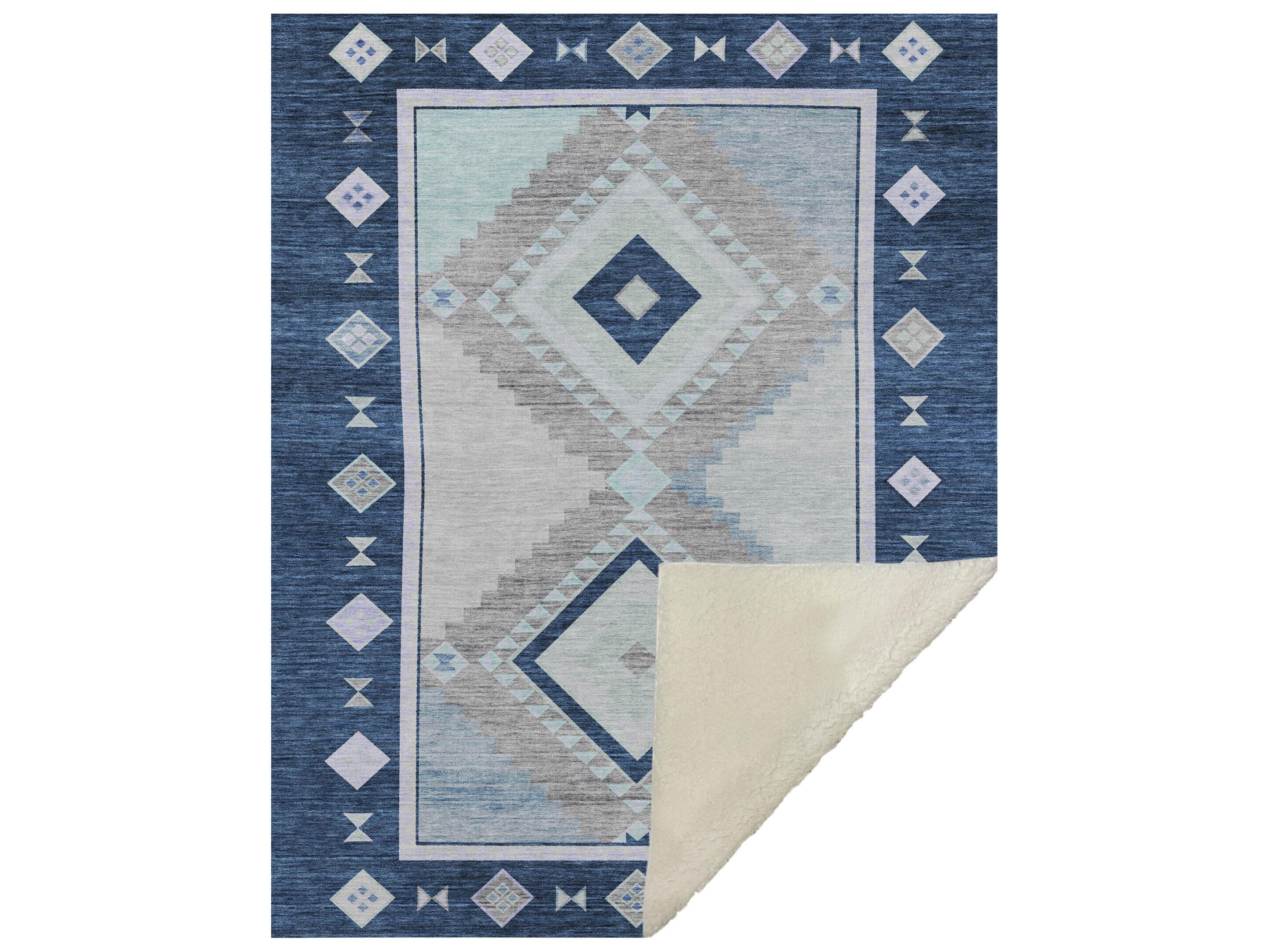 Dalyn Sherpa Blue Polyester Throw