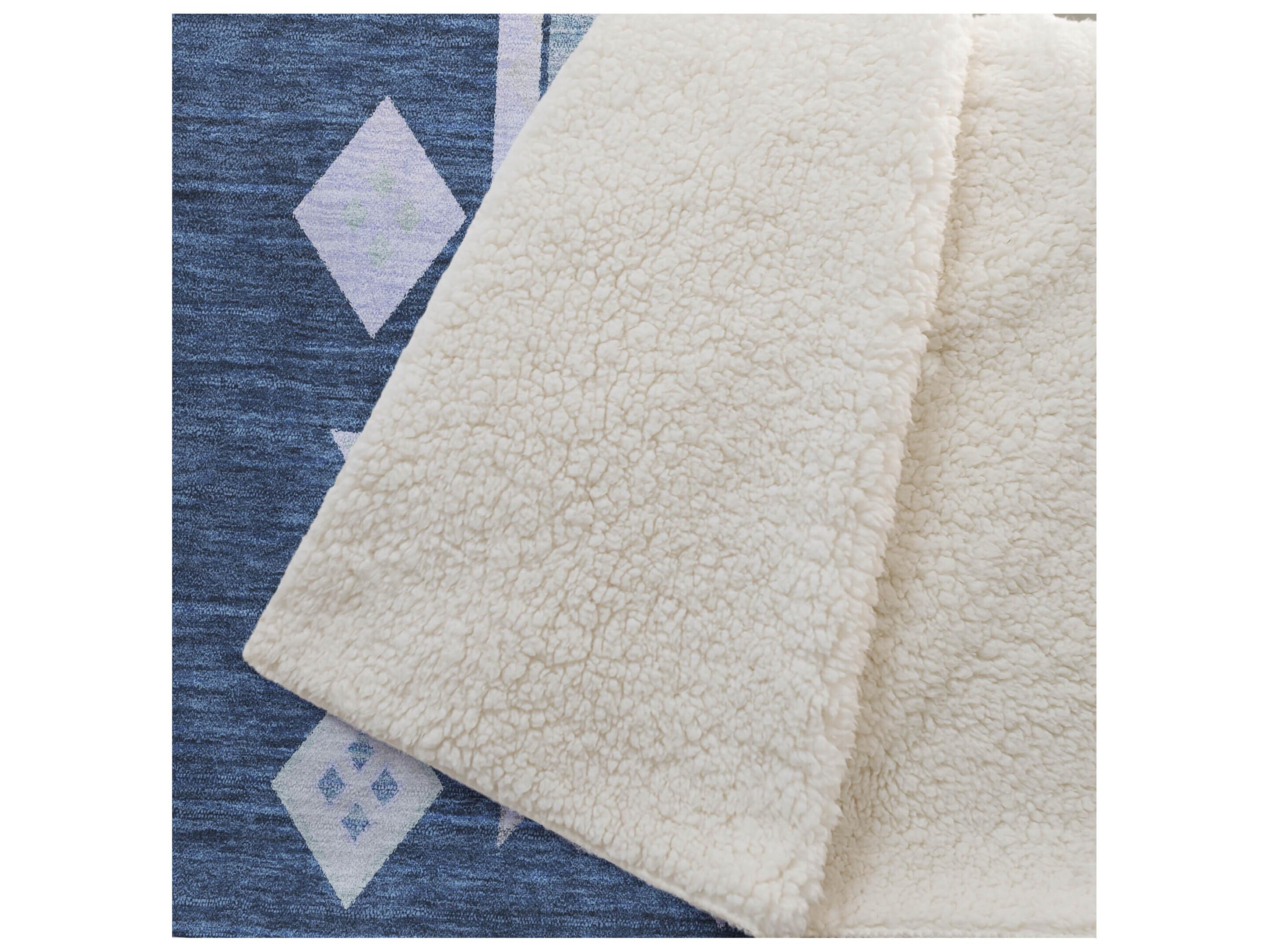 Dalyn Sherpa Blue Polyester Throw