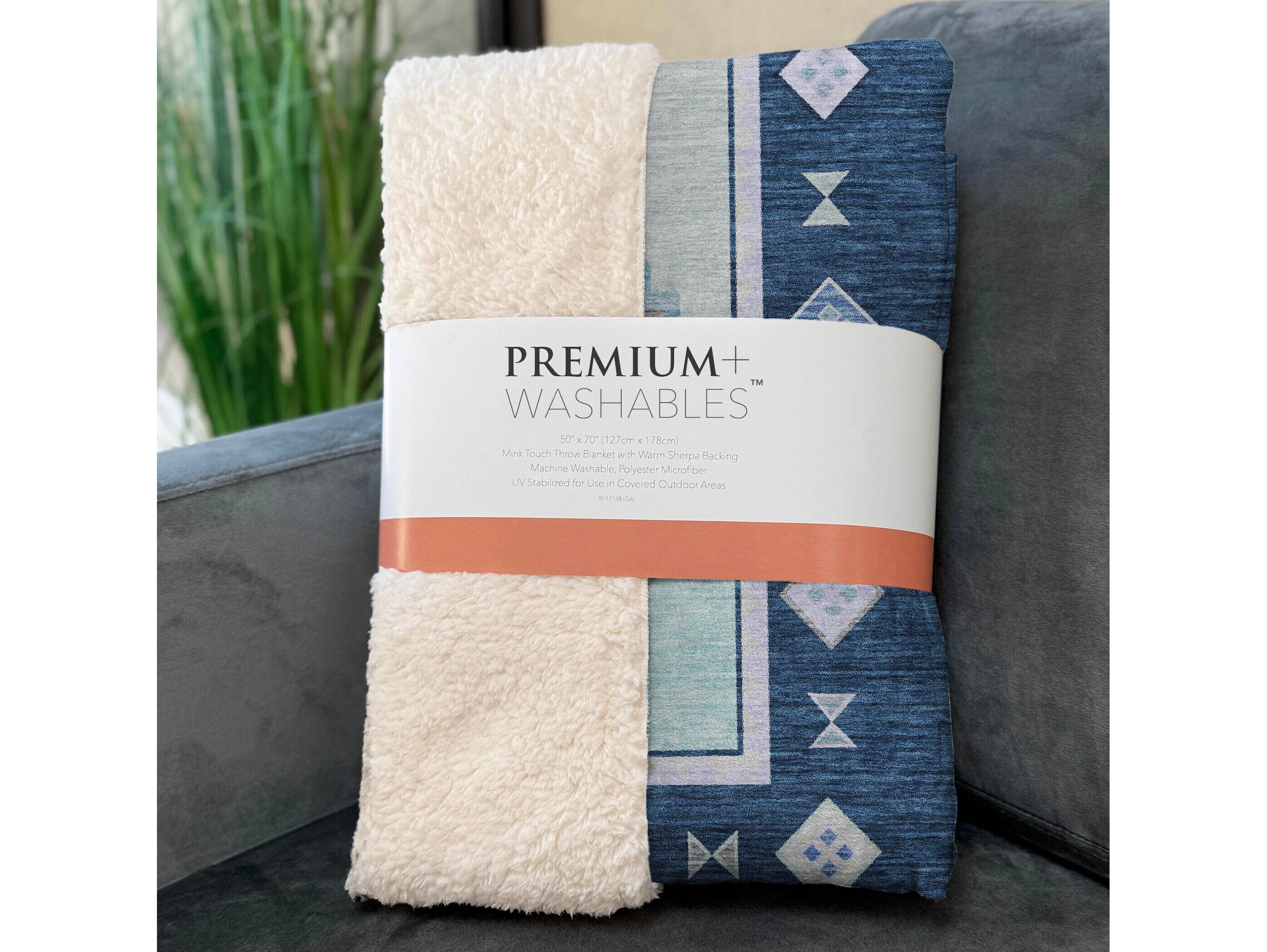 Dalyn Sherpa Blue Polyester Throw