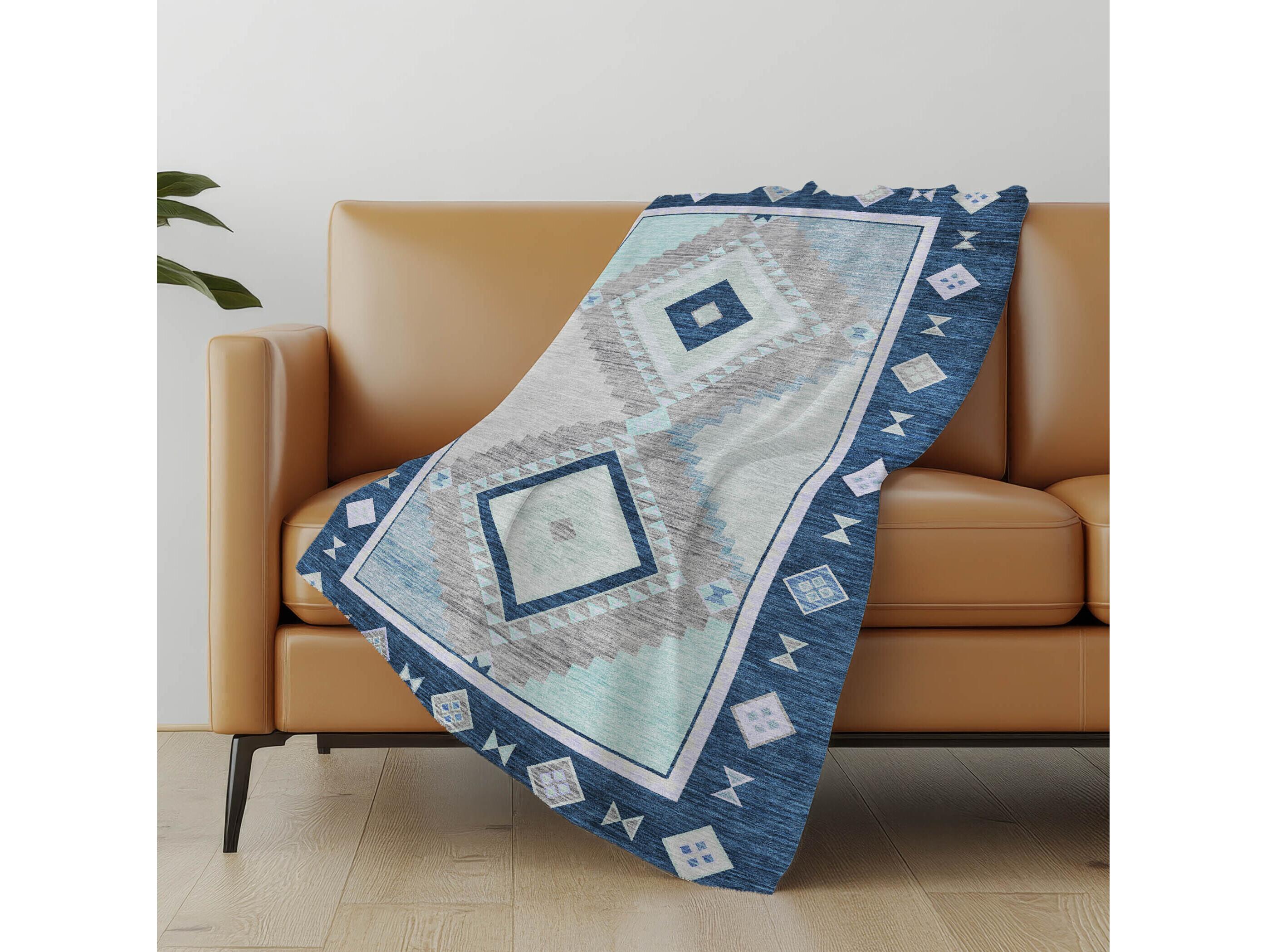 Dalyn Sherpa Blue Polyester Throw
