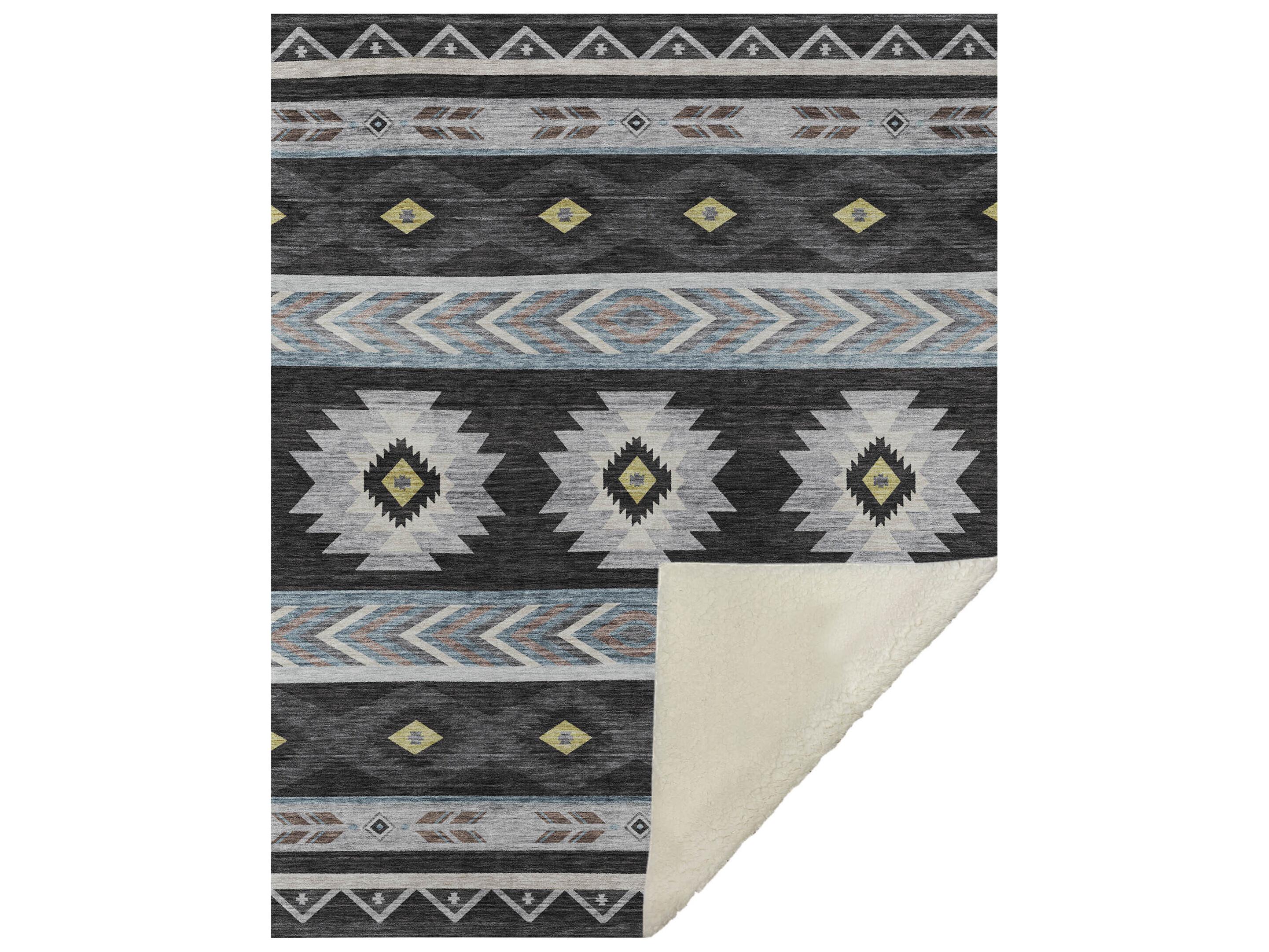 Dalyn Sherpa Black Polyester Throw