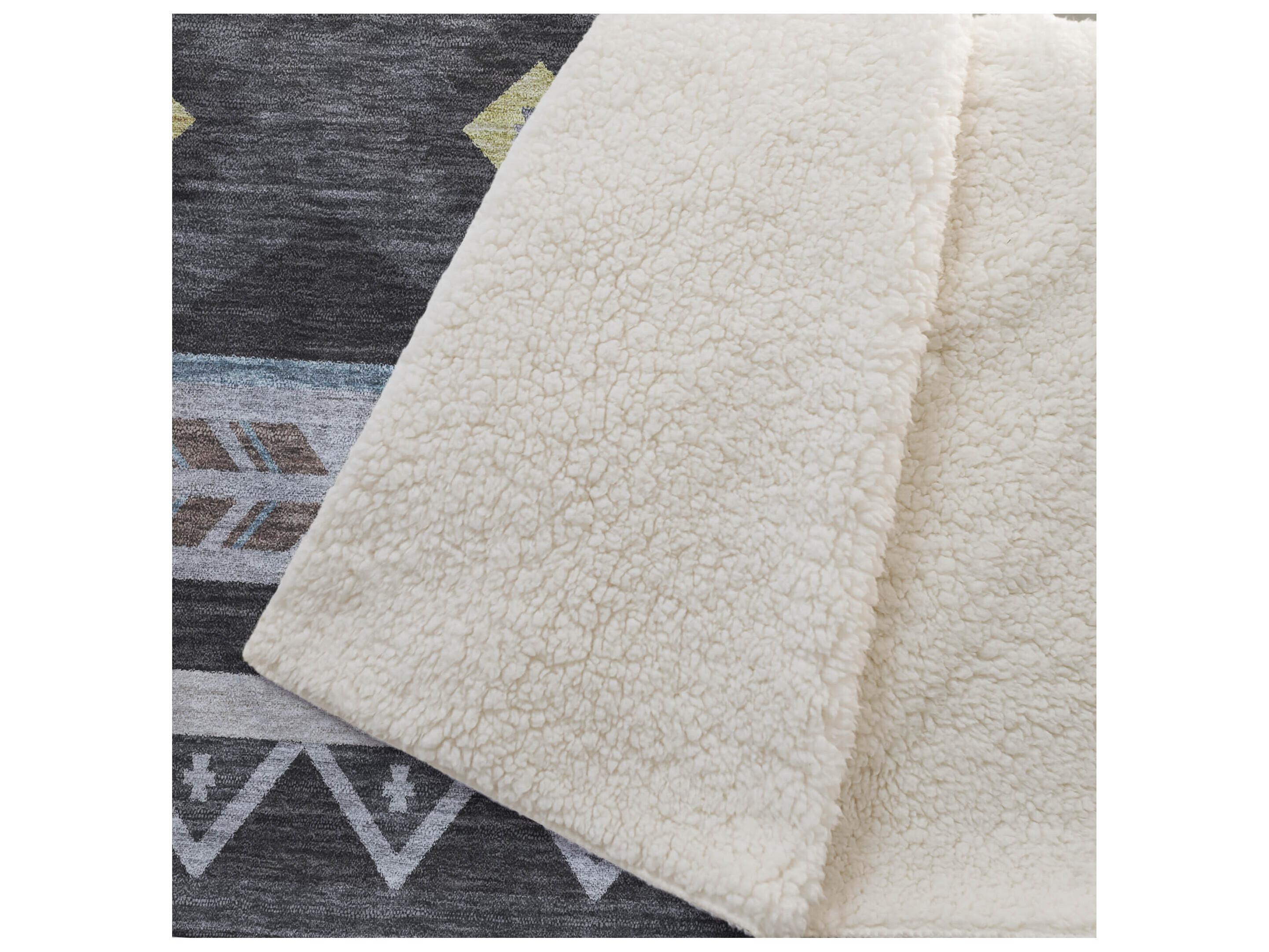 Dalyn Sherpa Black Polyester Throw