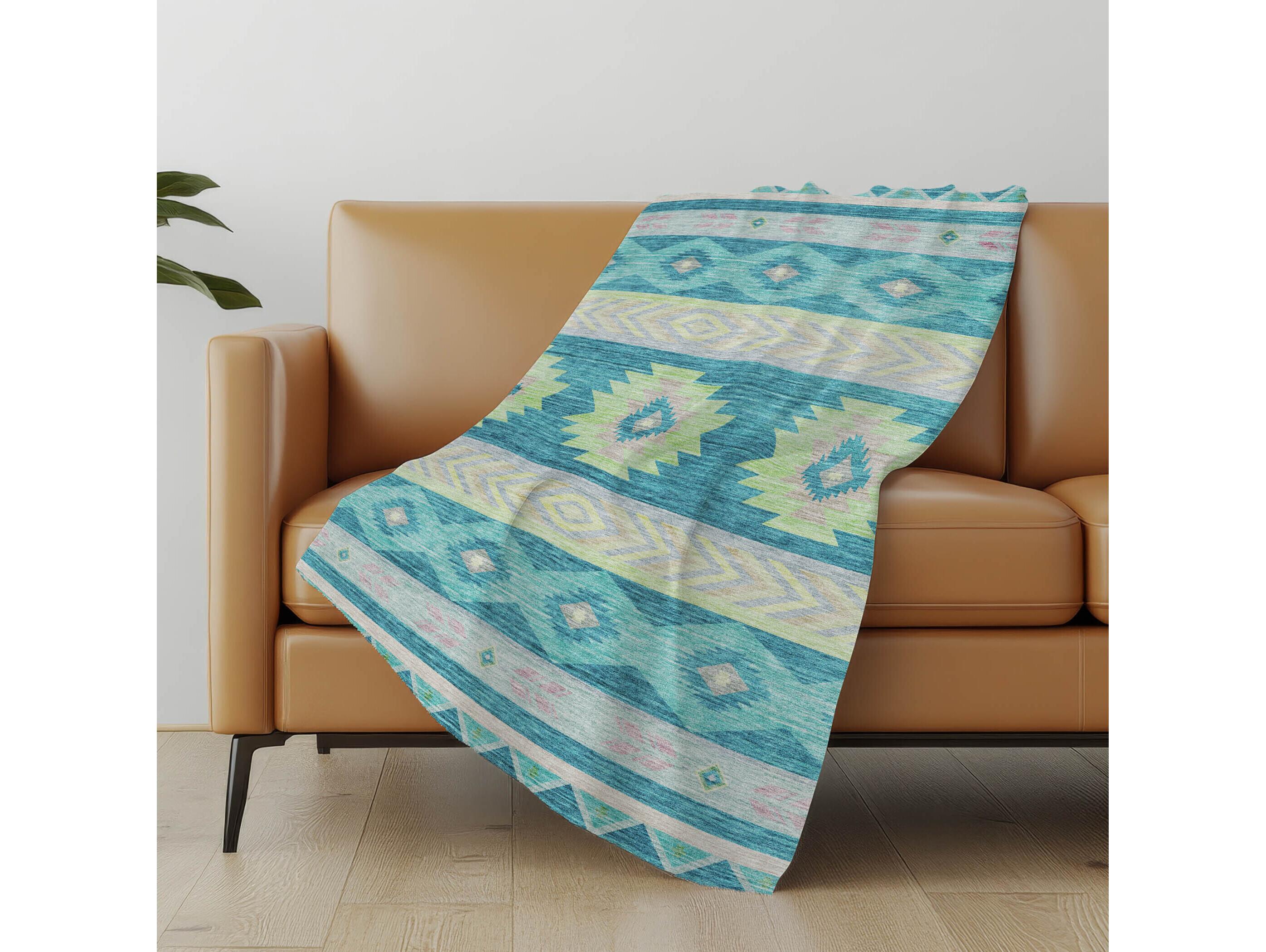 Dalyn Sherpa Teal Polyester Throw