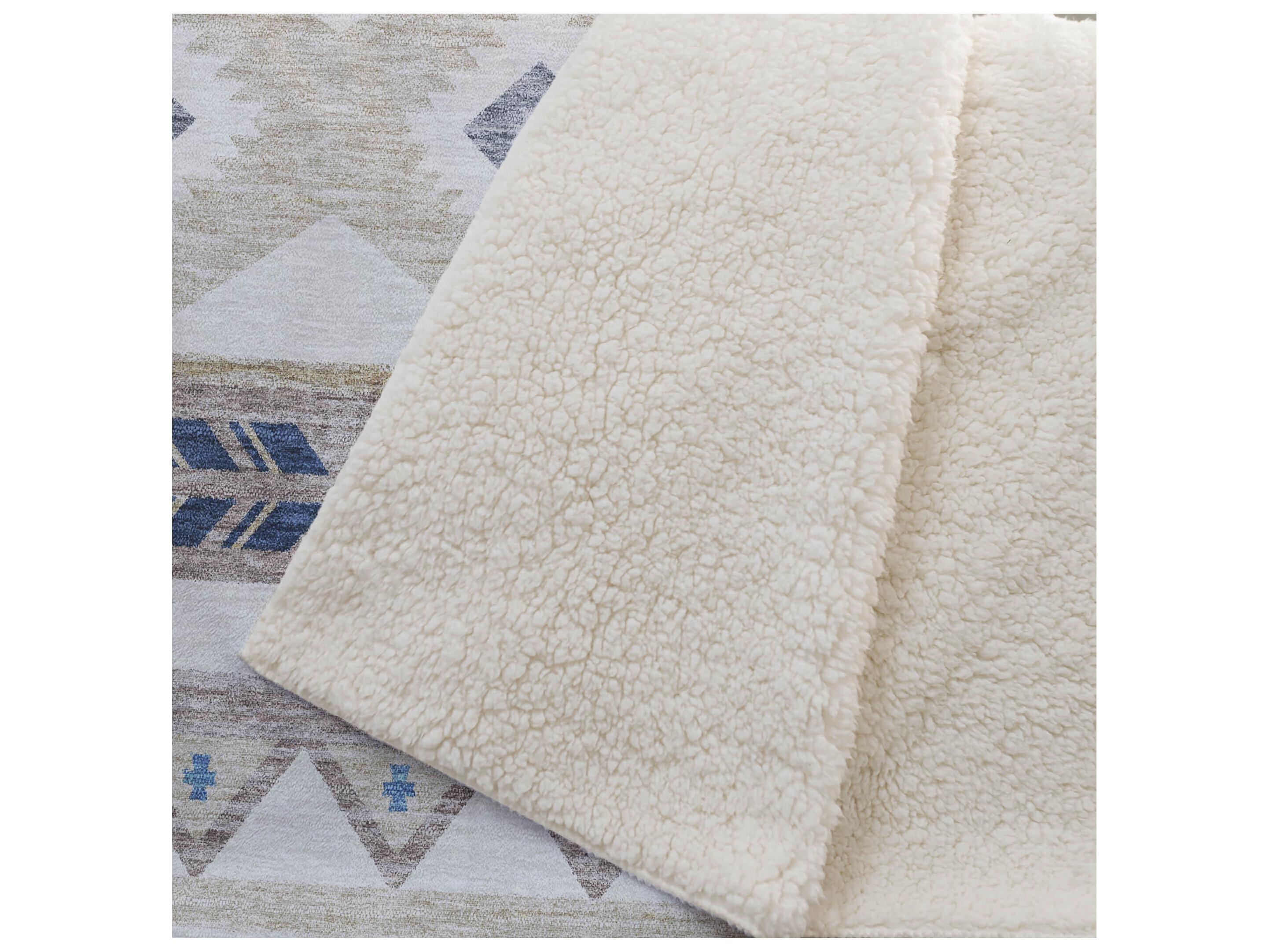 Dalyn Sherpa Ivory Polyester Throw