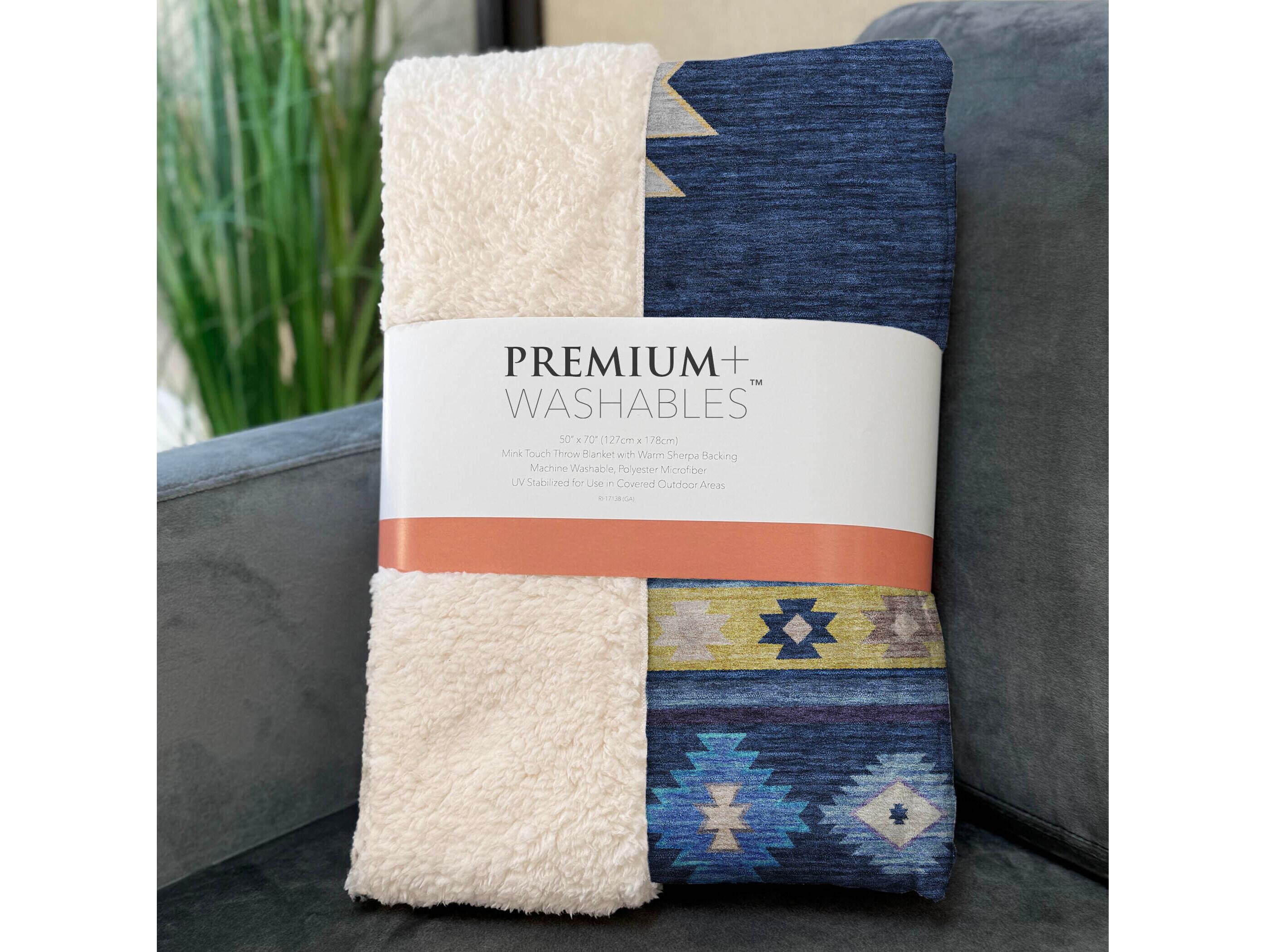 Dalyn Sherpa Blue Polyester Throw