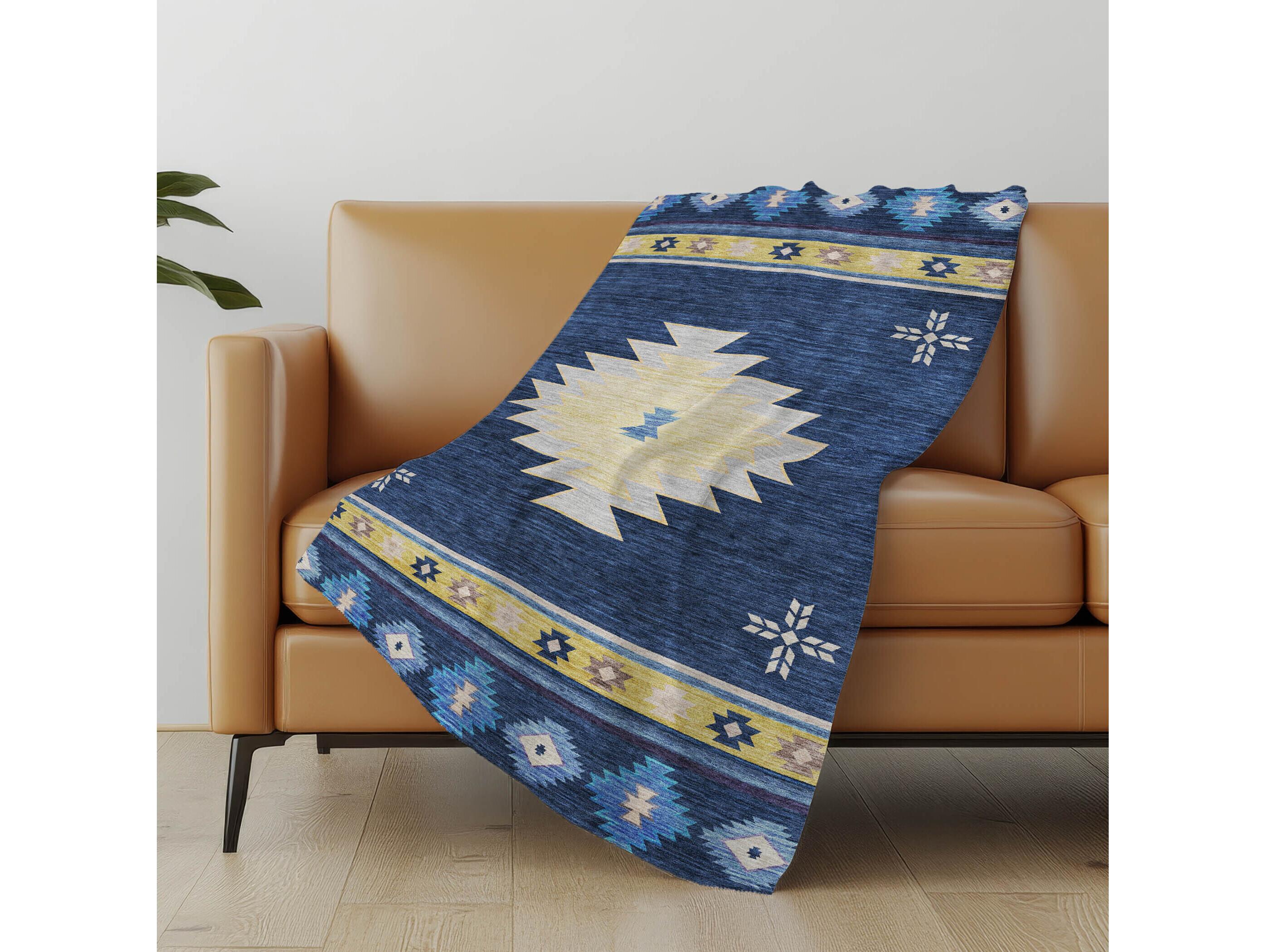 Dalyn Sherpa Blue Polyester Throw