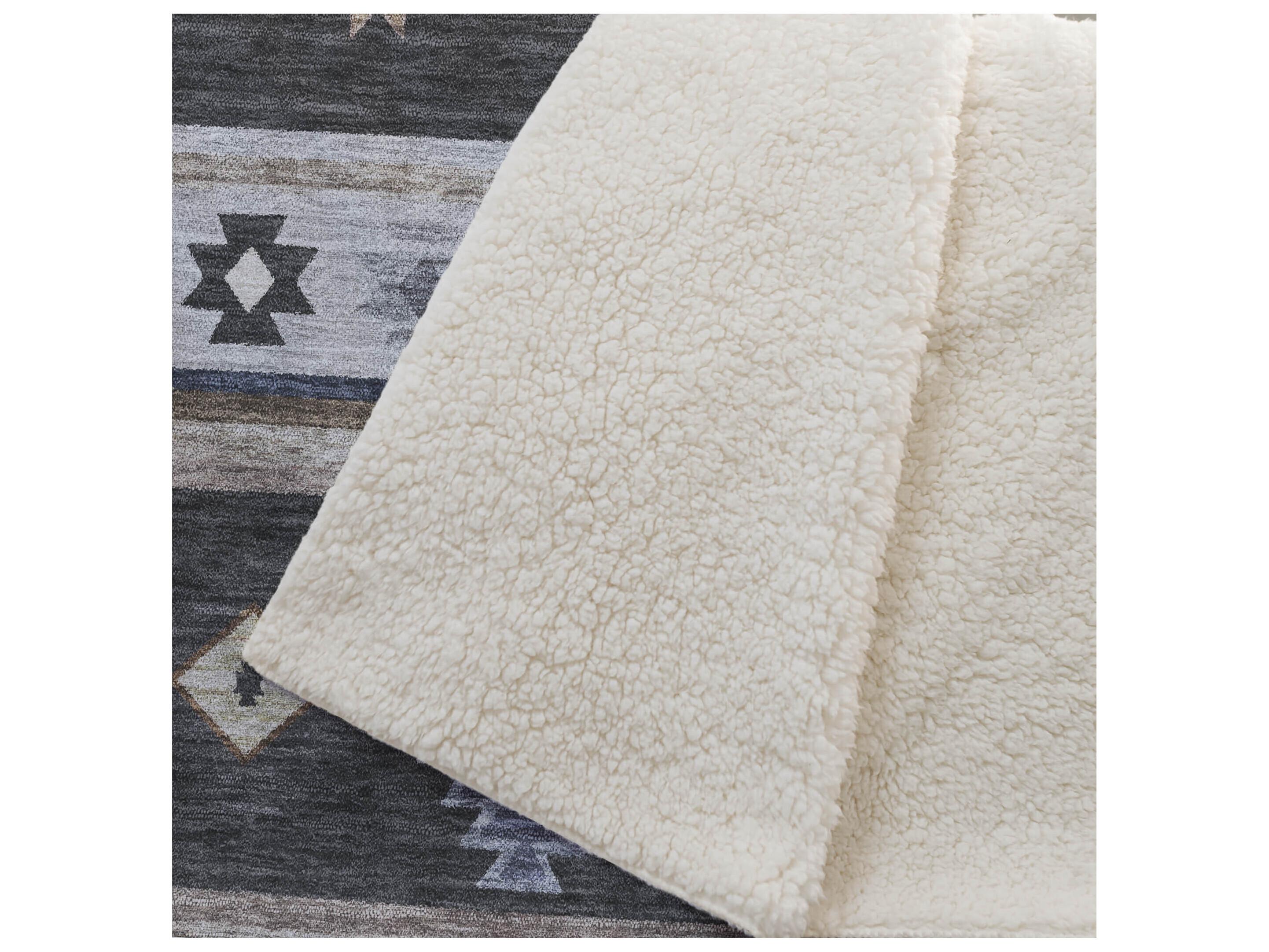 Dalyn Sherpa Black Polyester Throw