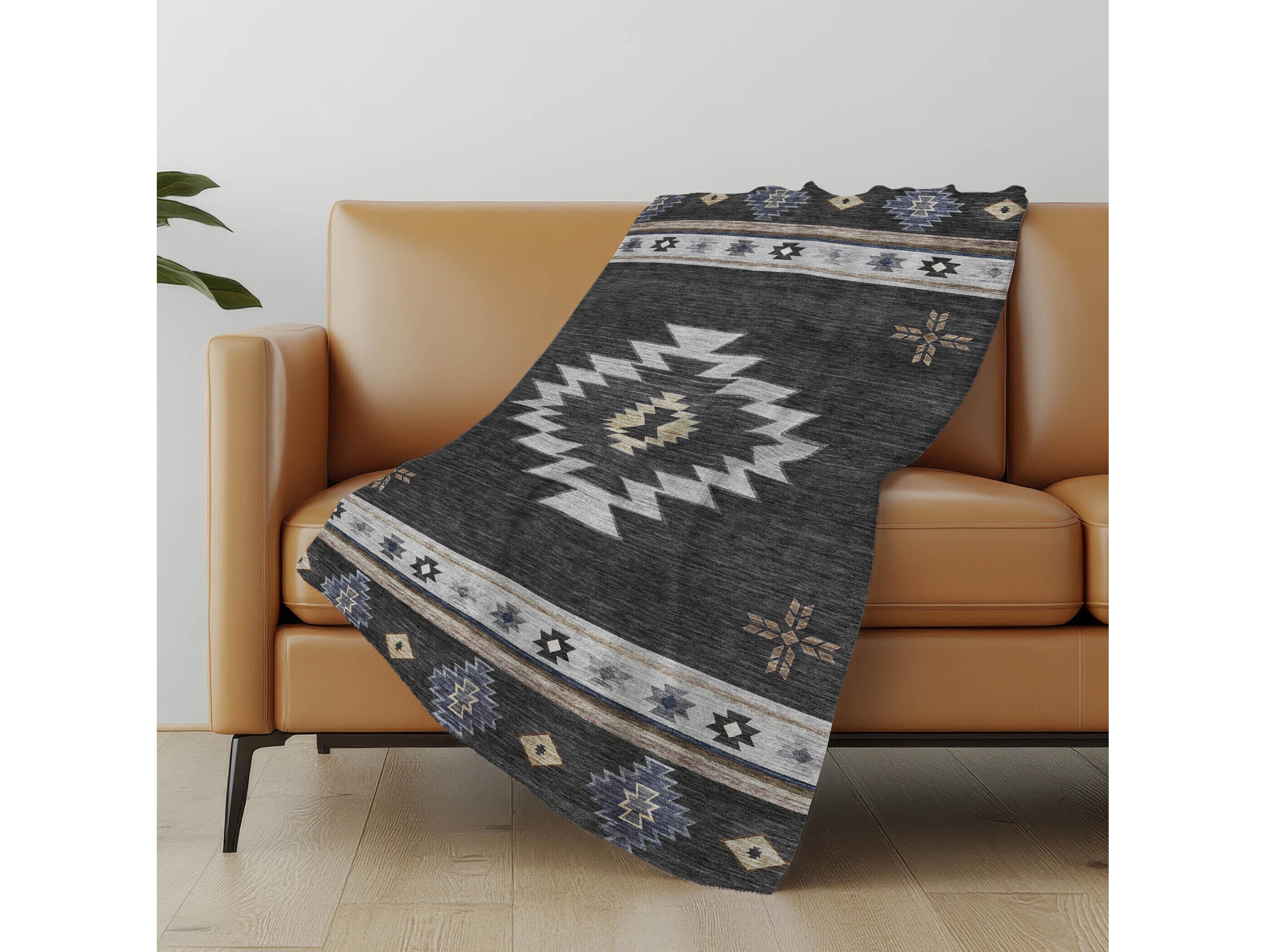 Dalyn Sherpa Black Polyester Throw