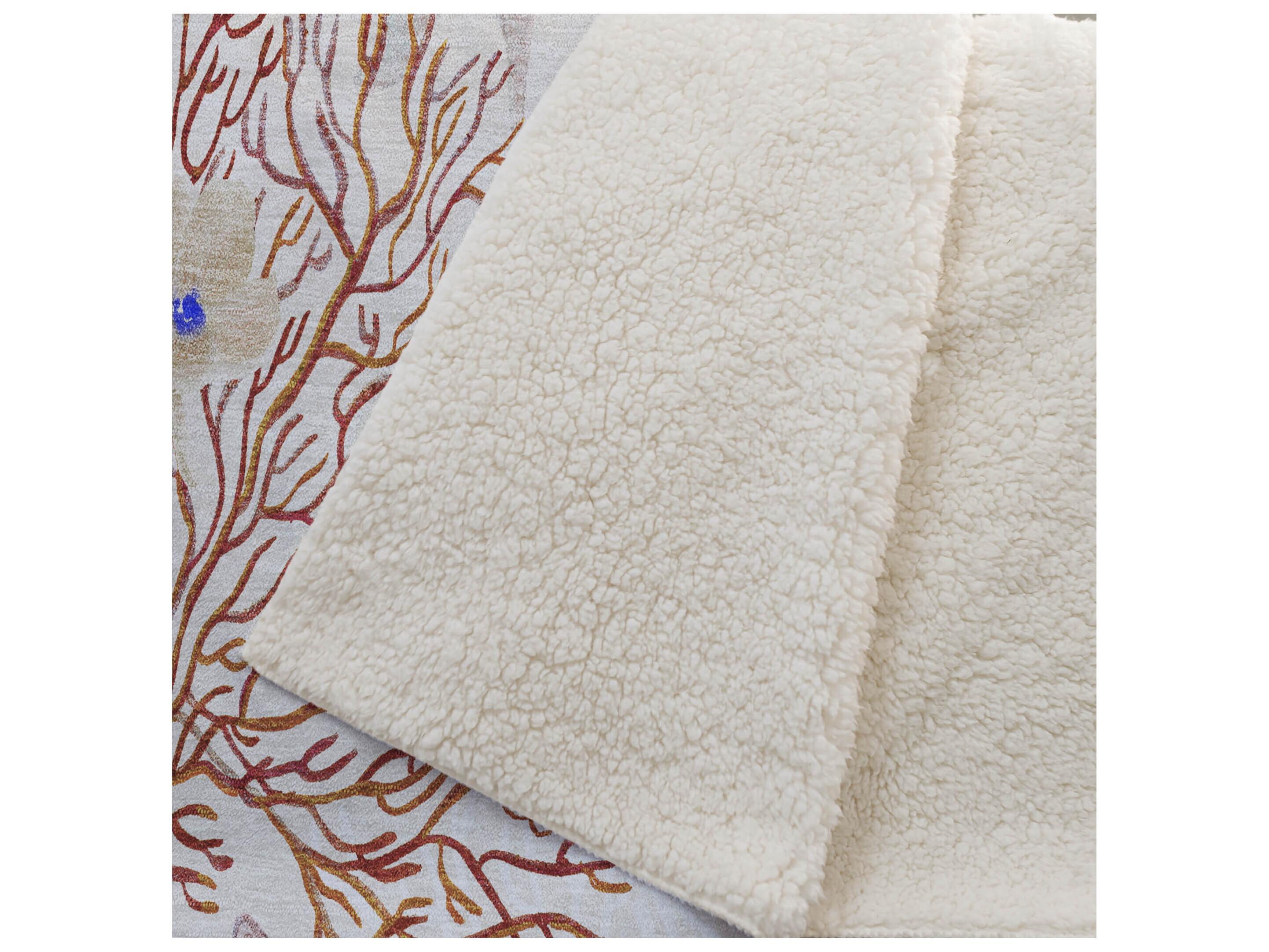 Dalyn Sherpa Ivory Polyester Throw