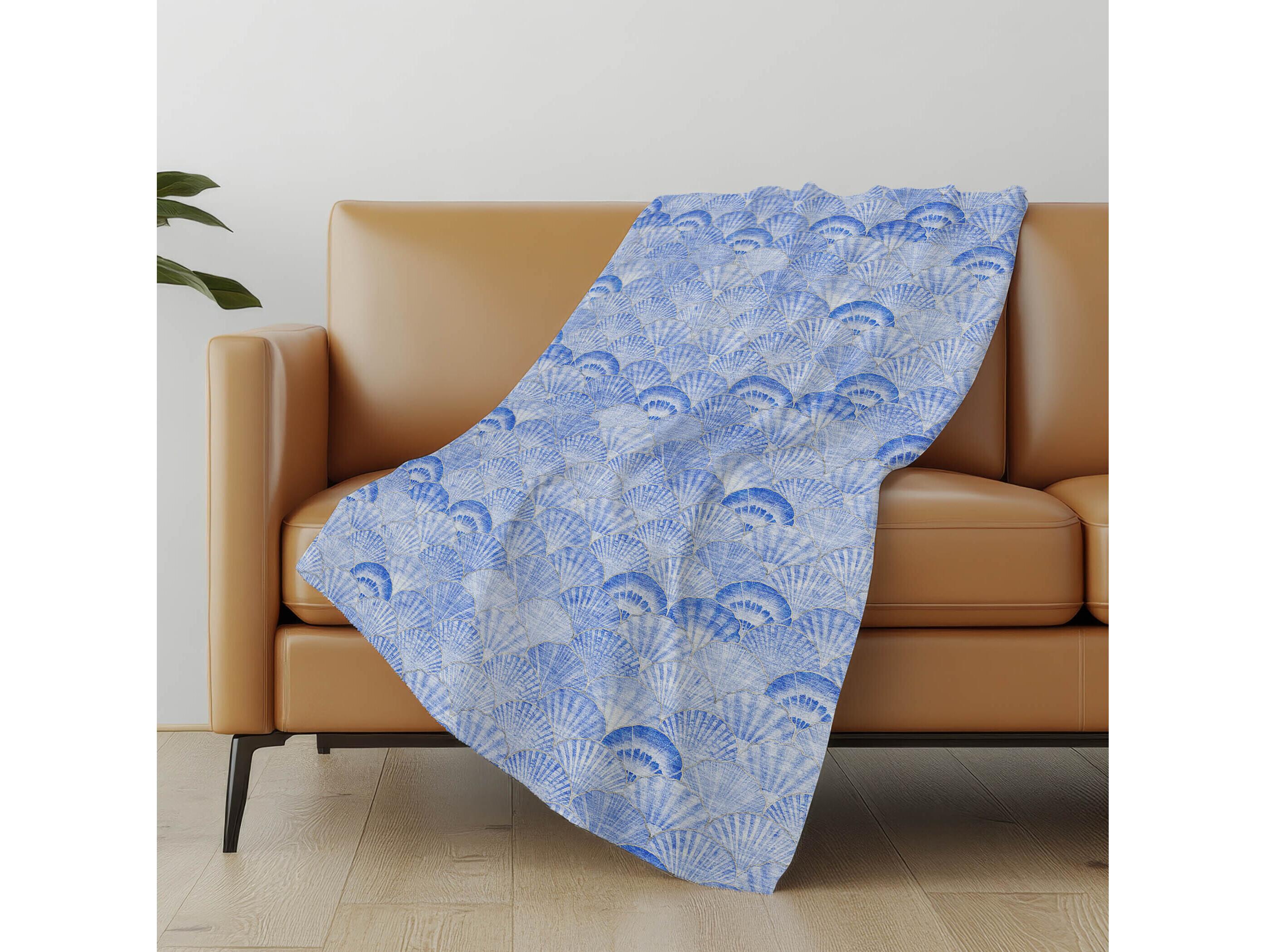 Dalyn Sherpa Blue Polyester Throw