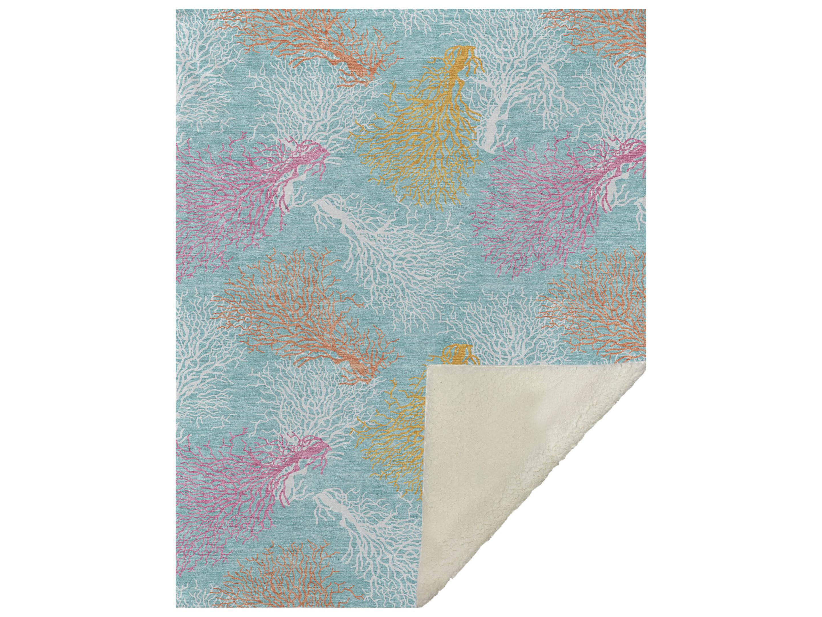 Dalyn Sherpa Teal Polyester Throw