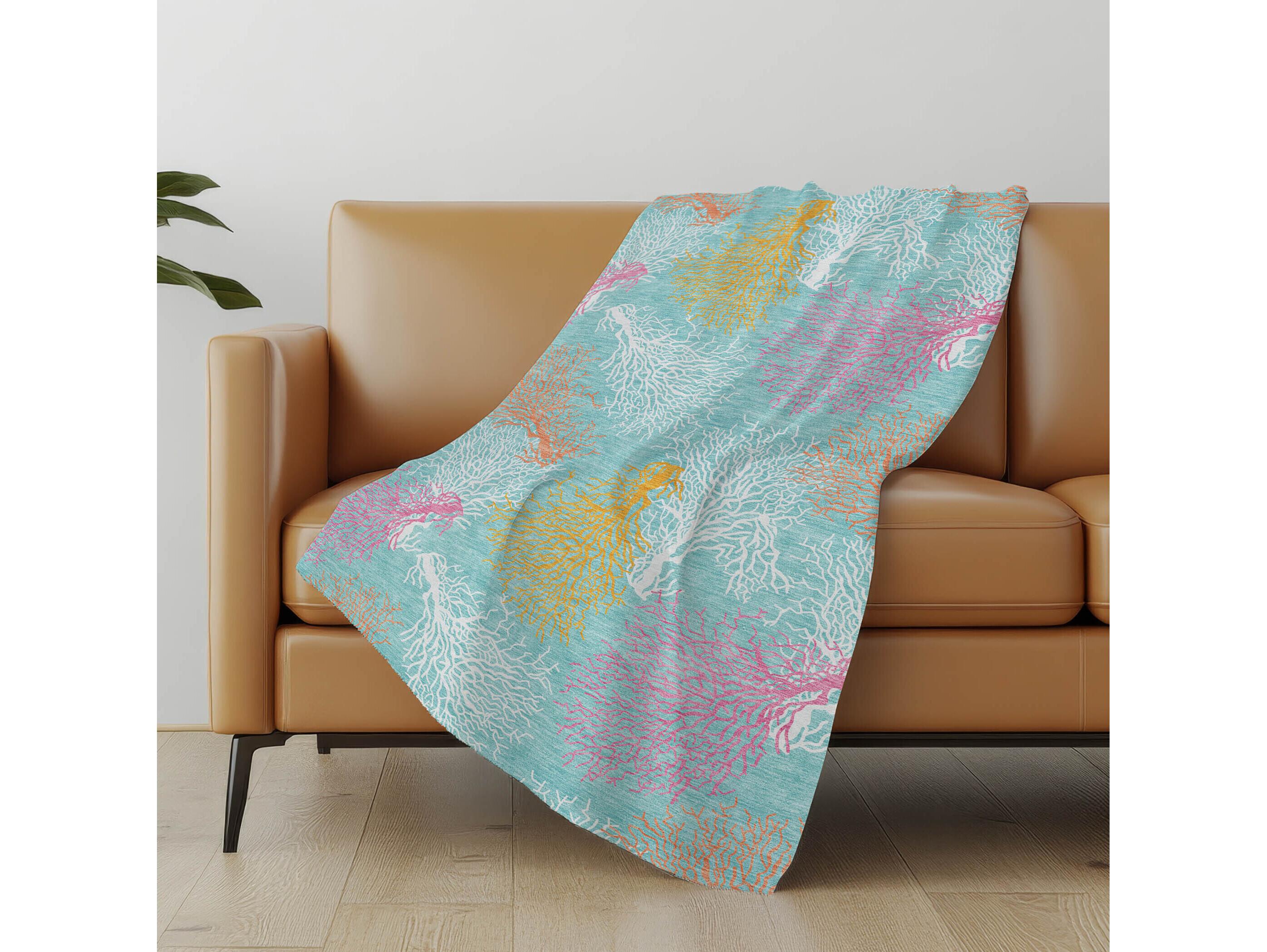 Dalyn Sherpa Teal Polyester Throw