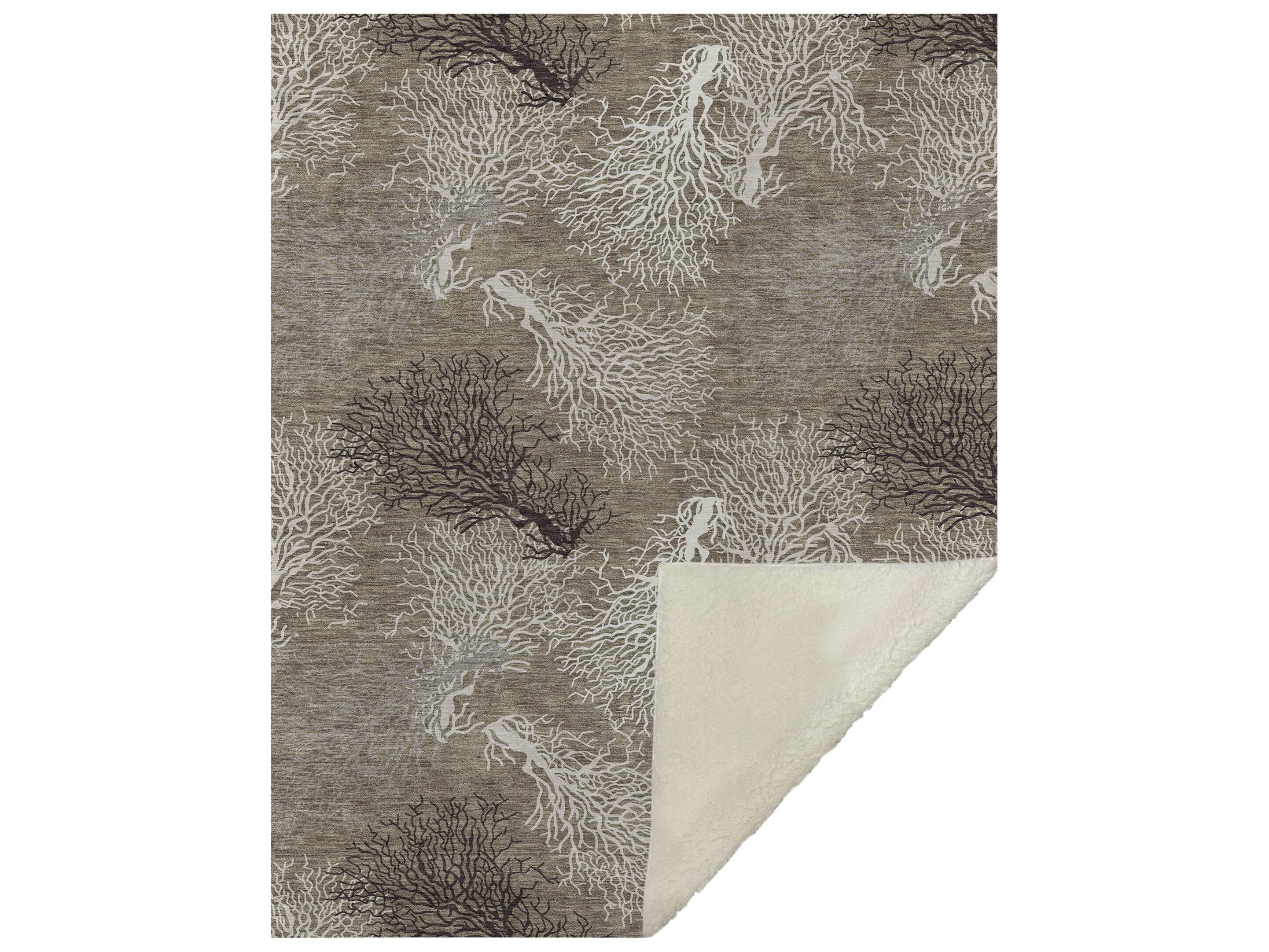 Dalyn Sherpa Taupe Polyester Throw