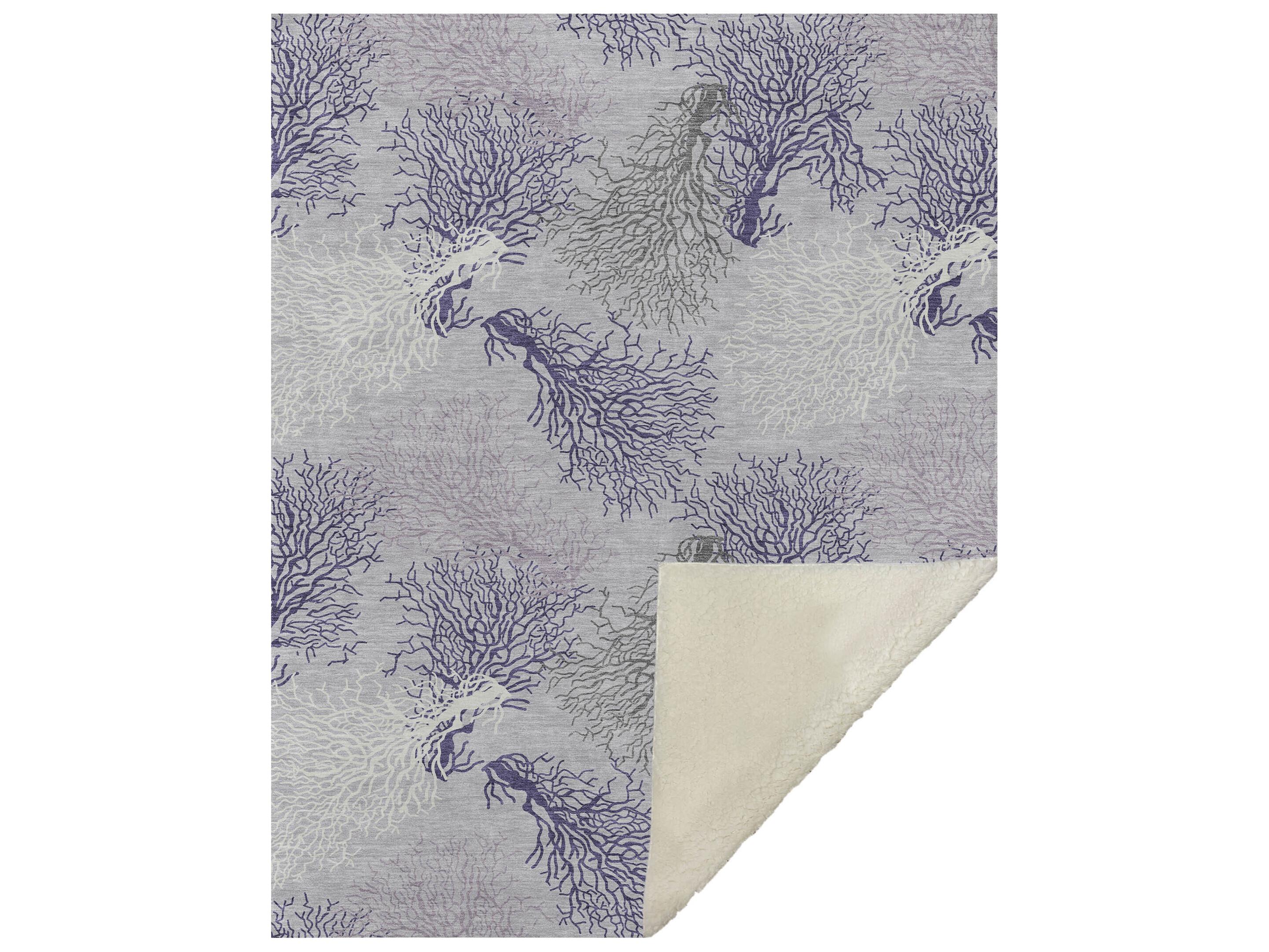 Dalyn Sherpa Purple Polyester Throw