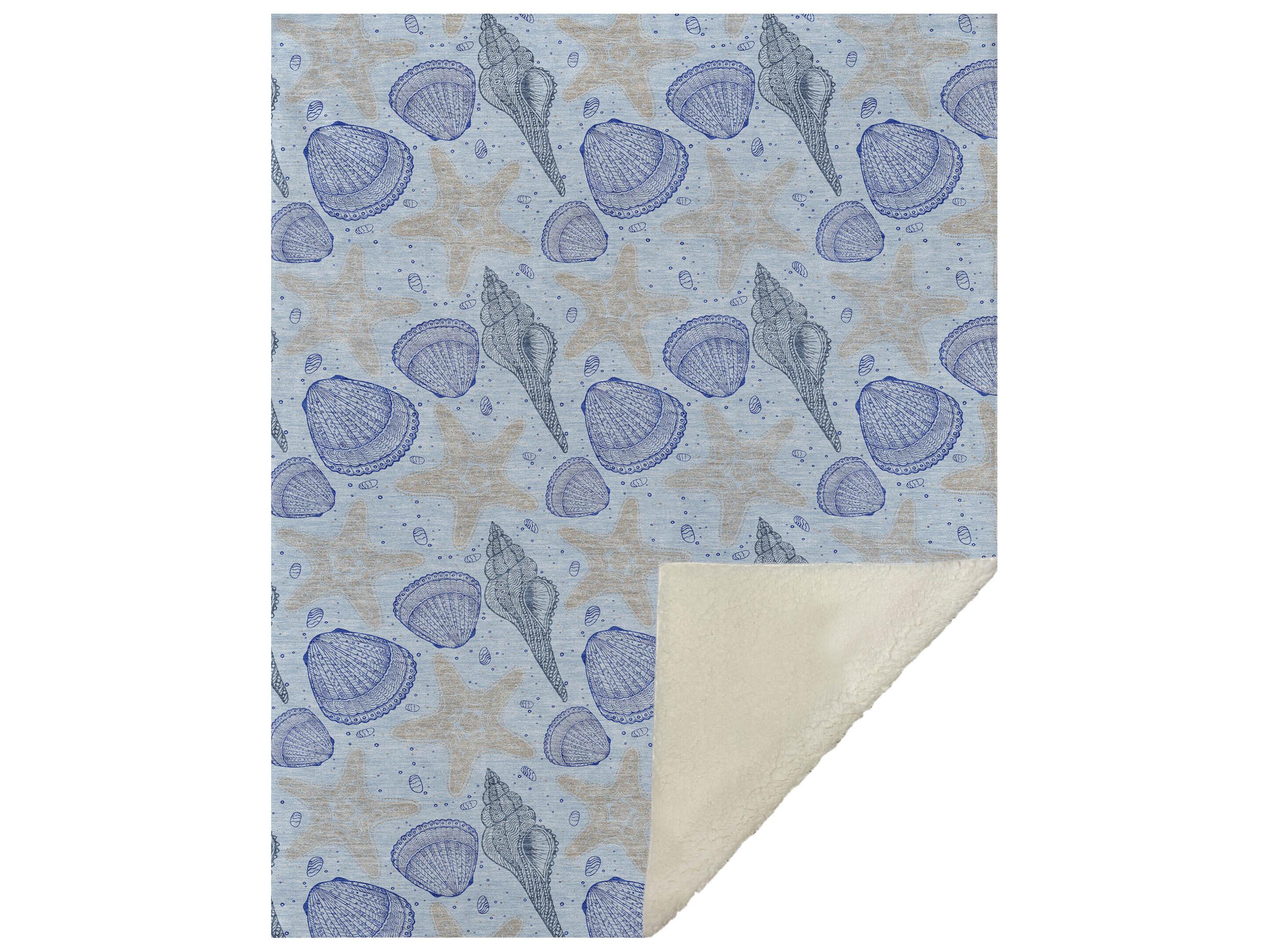 Dalyn Sherpa Blue Polyester Throw