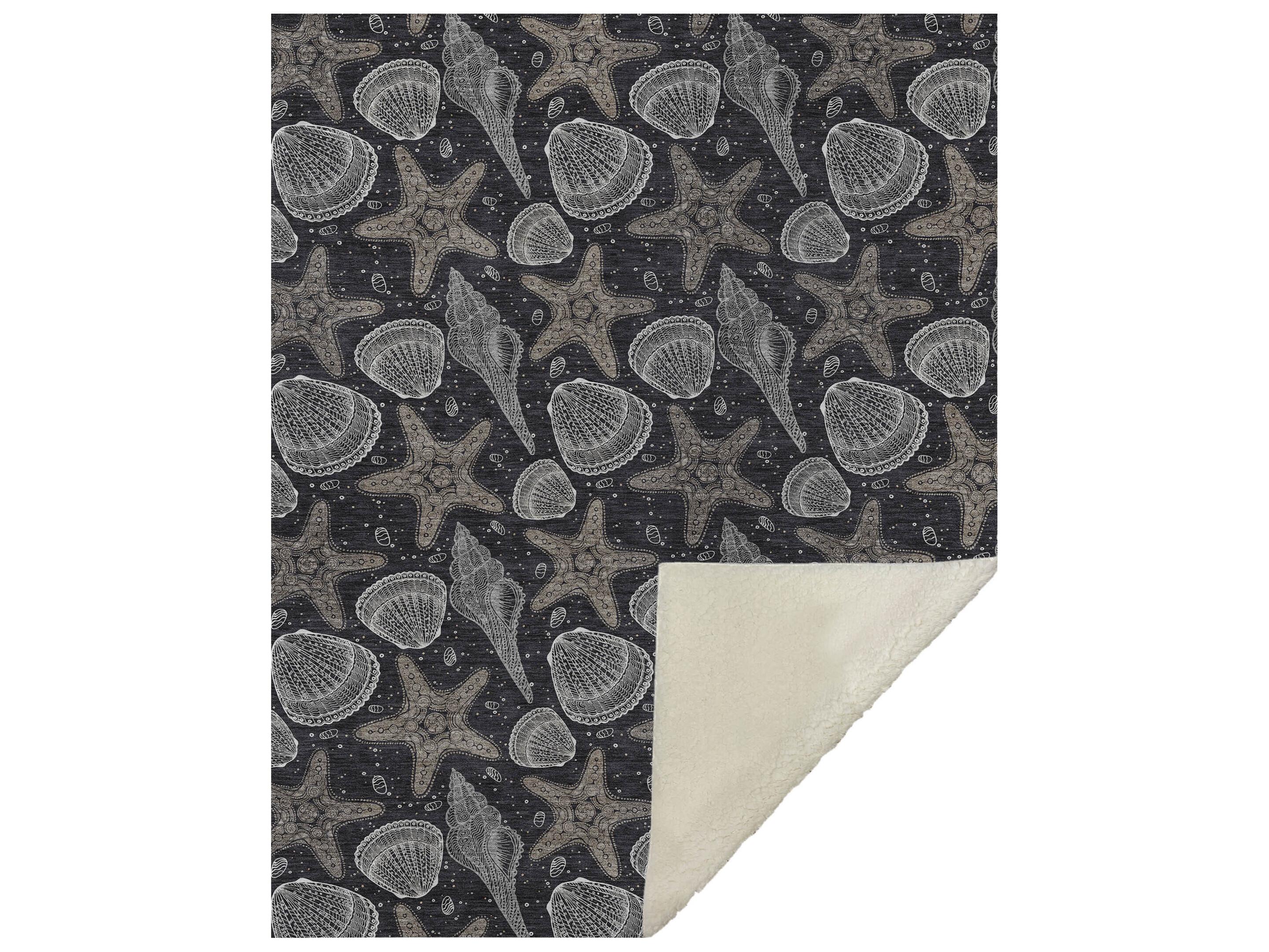 Dalyn Sherpa Black Polyester Throw