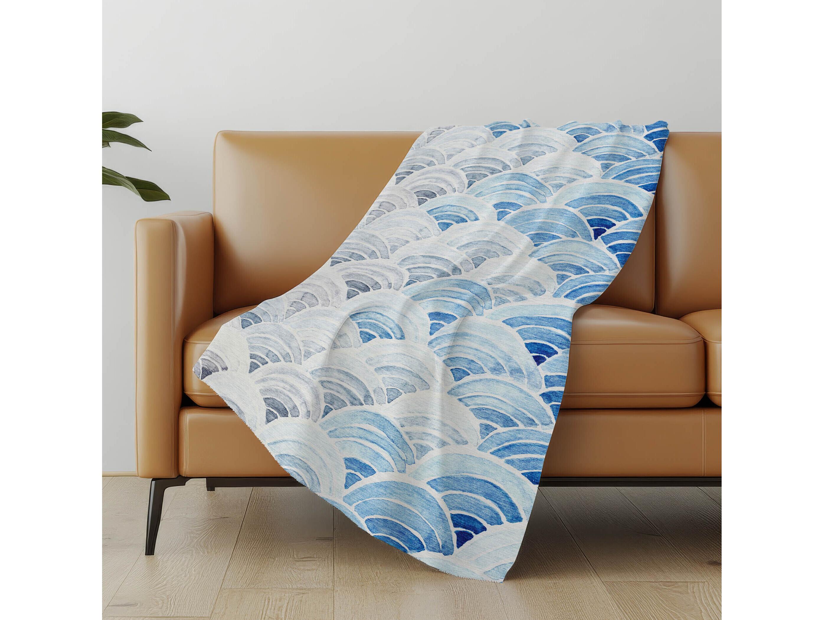 Dalyn Sherpa Blue Polyester Throw