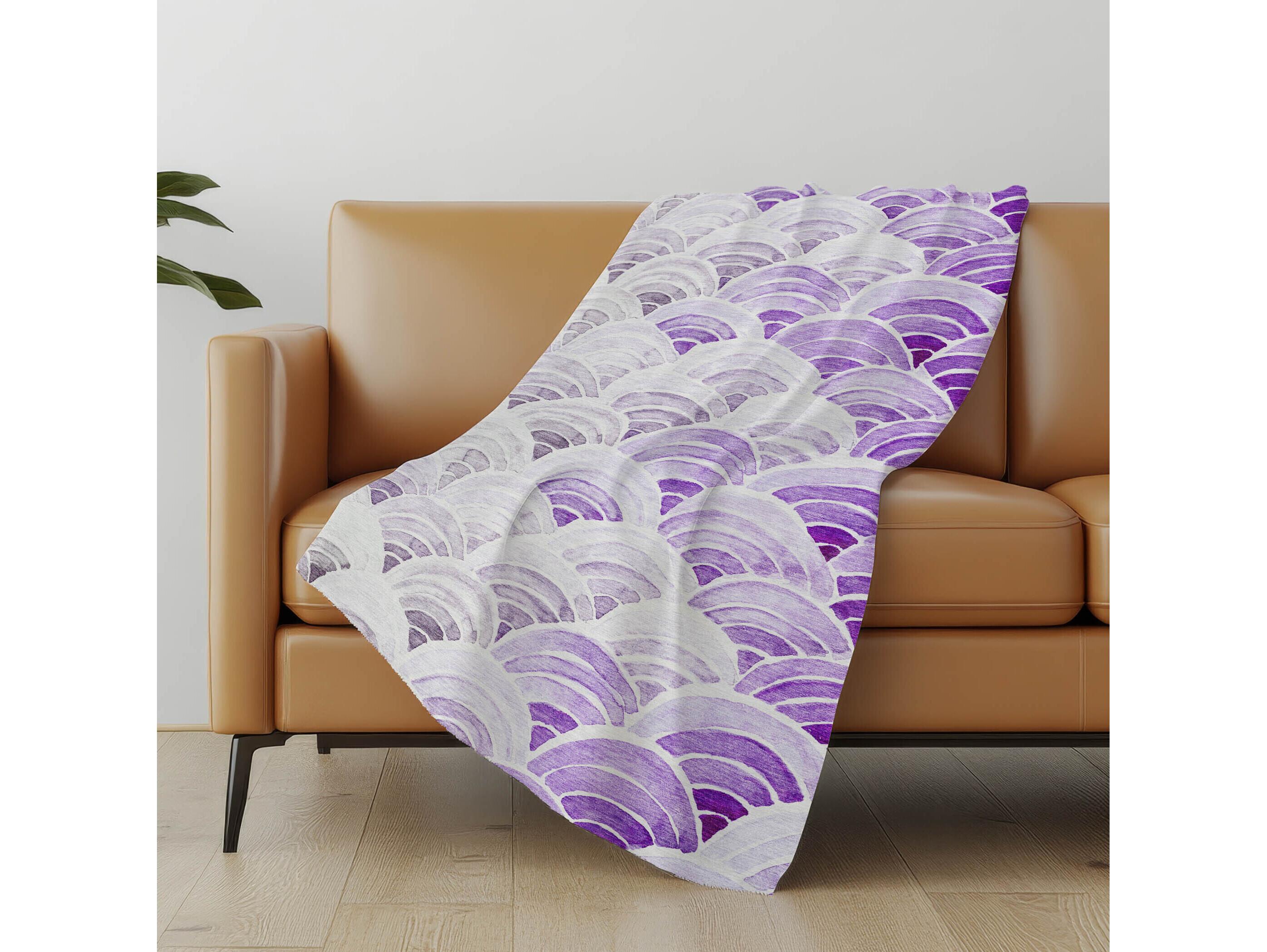 Dalyn Sherpa Purple Polyester Throw