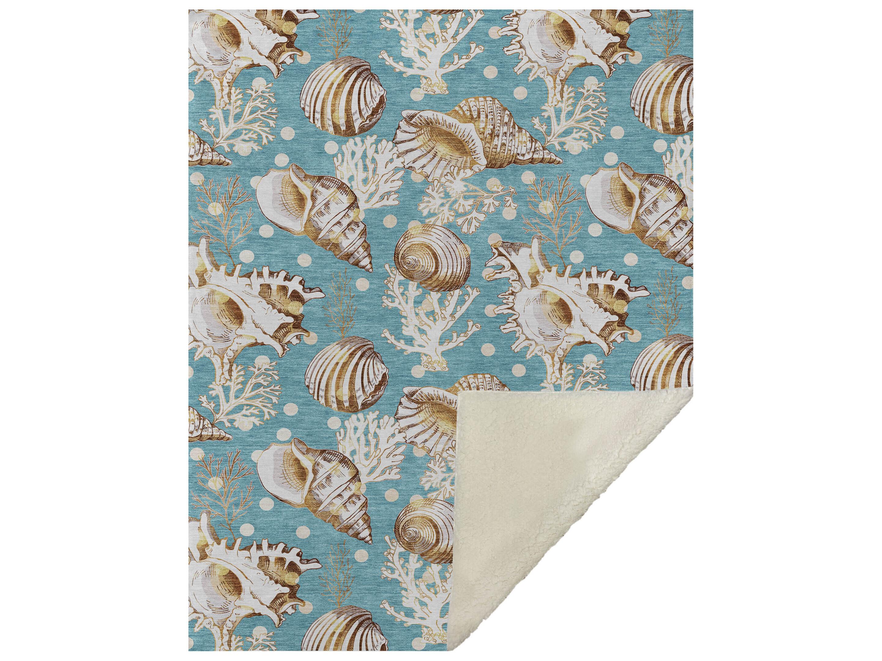 Dalyn Sherpa Teal Polyester Throw