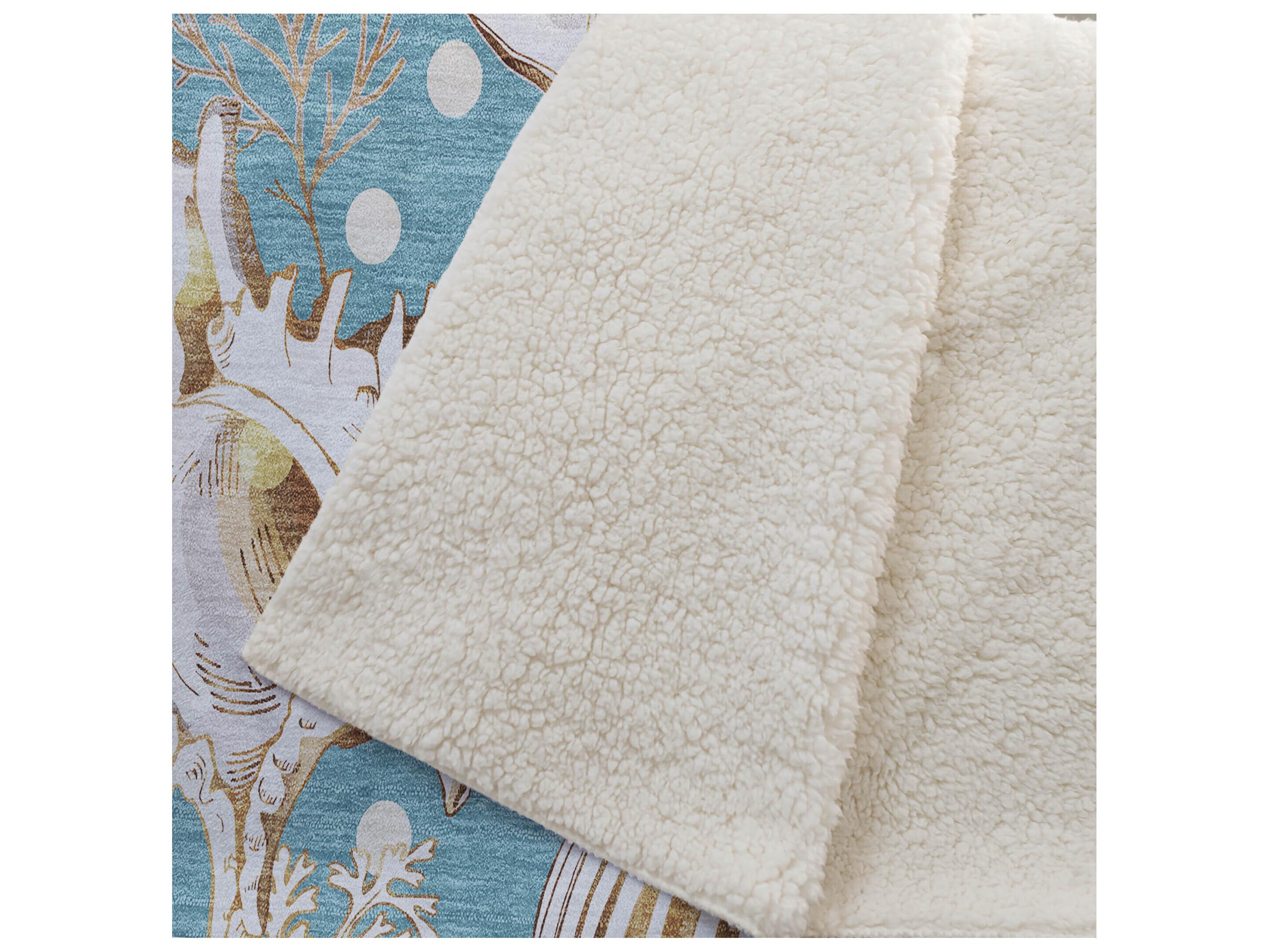 Dalyn Sherpa Teal Polyester Throw