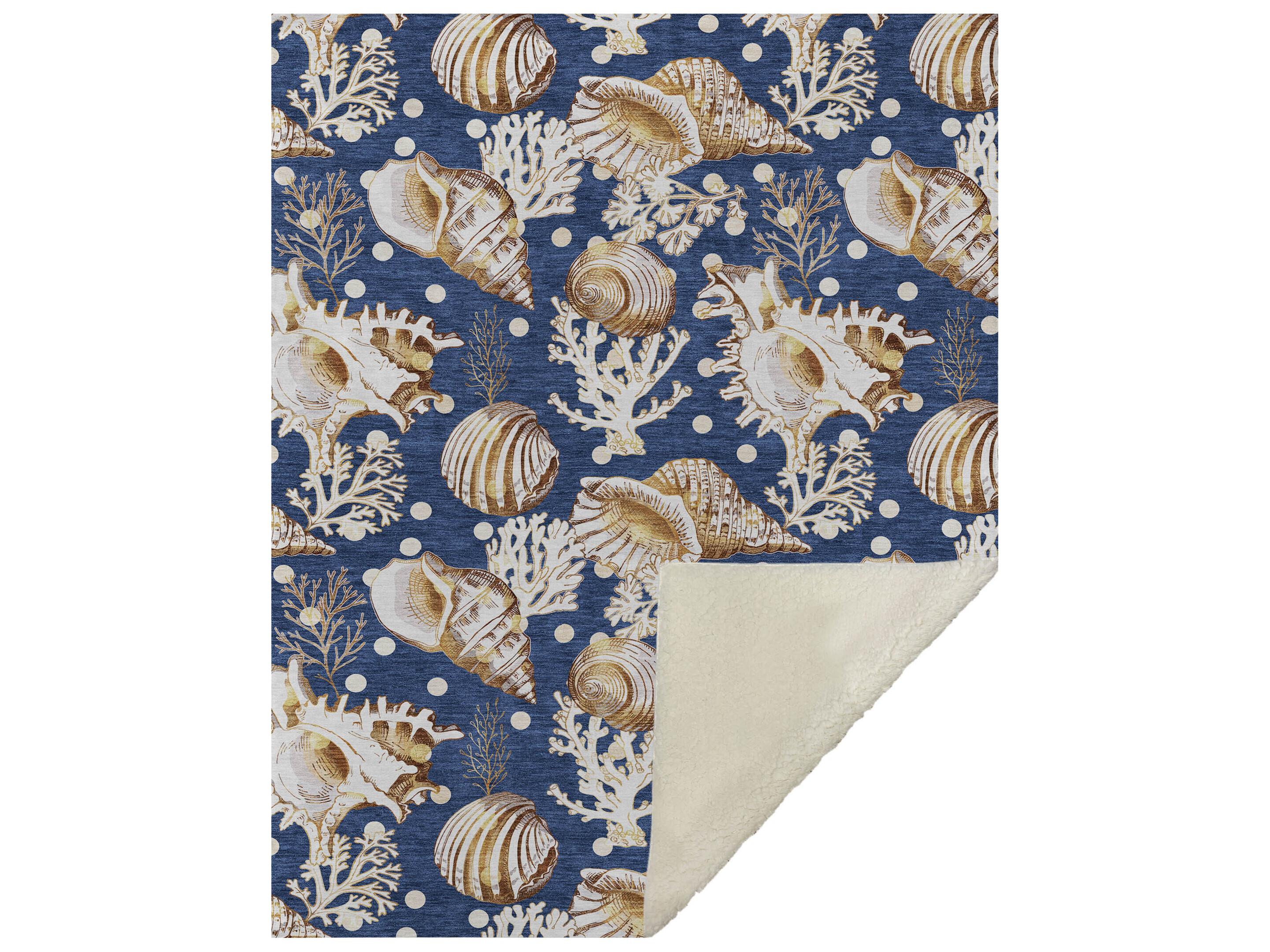 Dalyn Sherpa Blue Polyester Throw