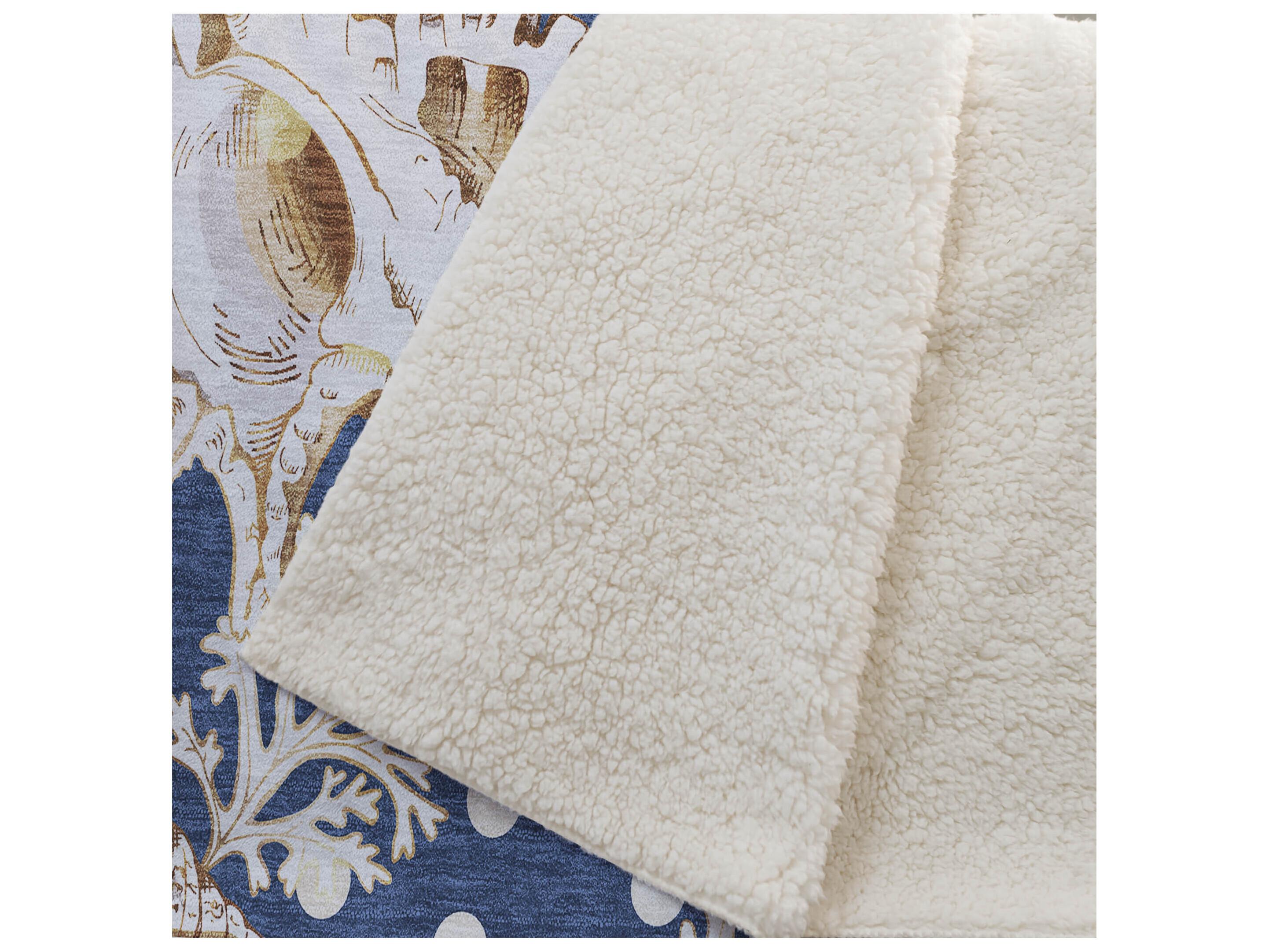 Dalyn Sherpa Blue Polyester Throw