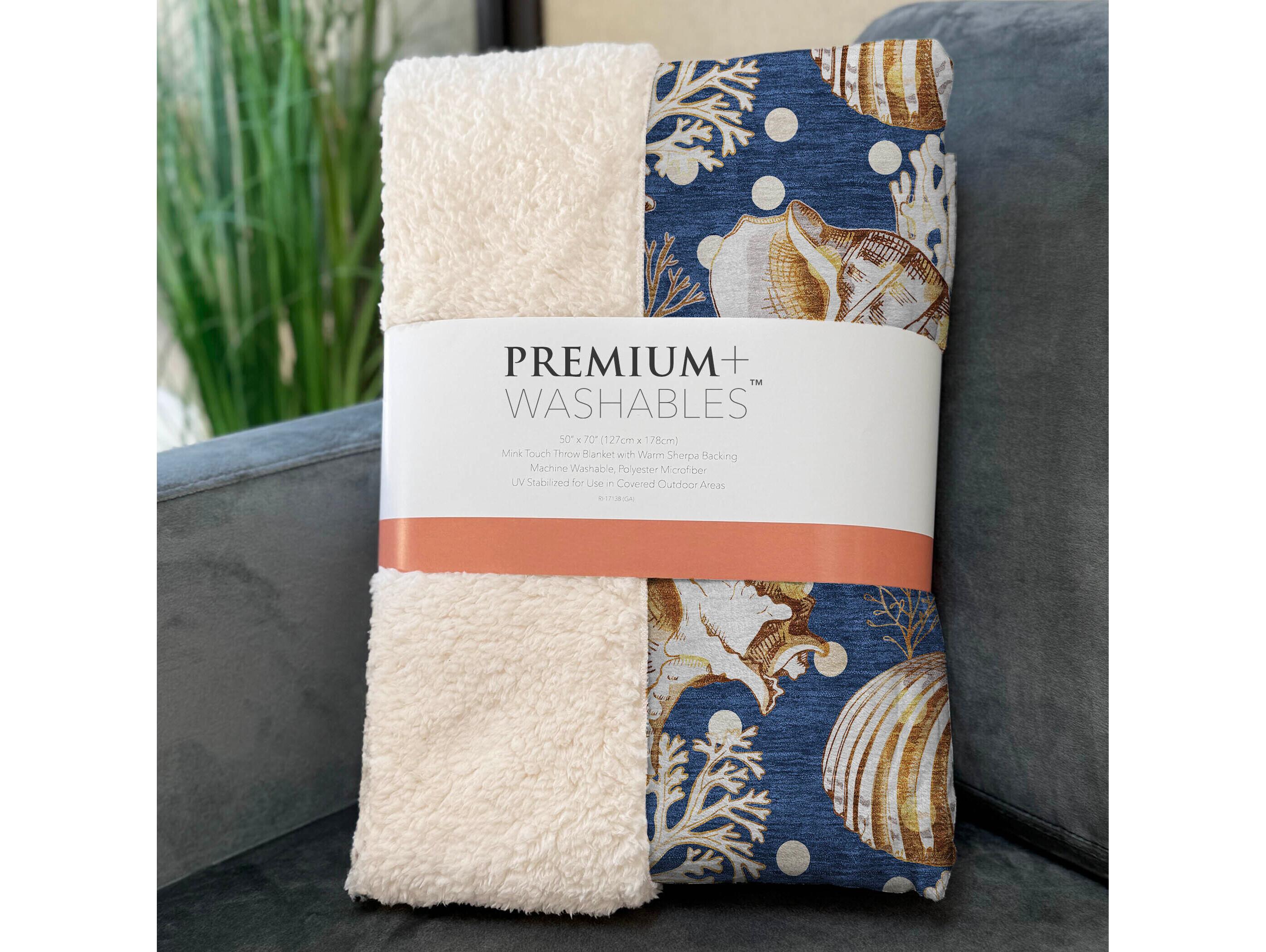 Dalyn Sherpa Blue Polyester Throw