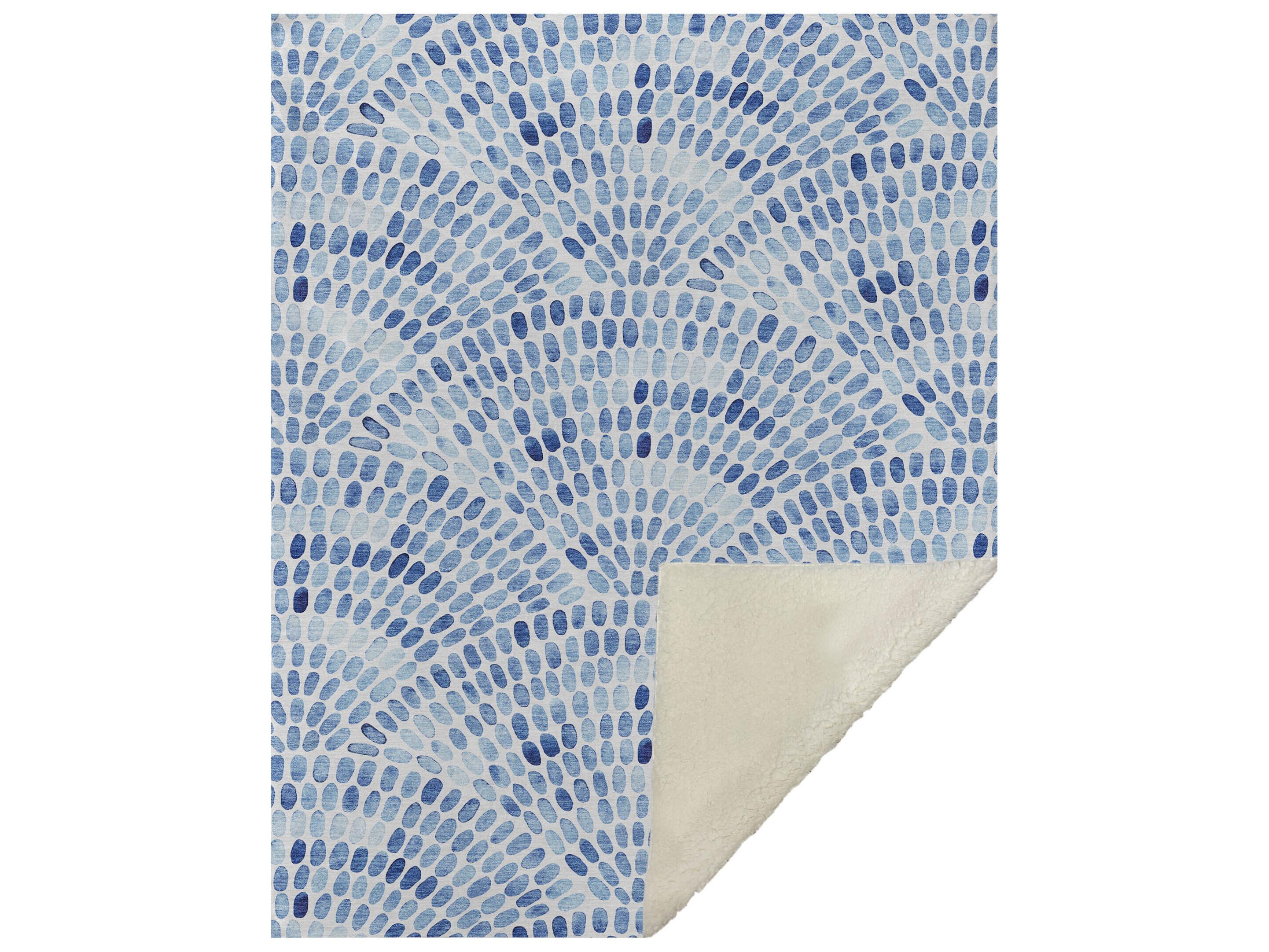 Dalyn Sherpa Blue Polyester Throw