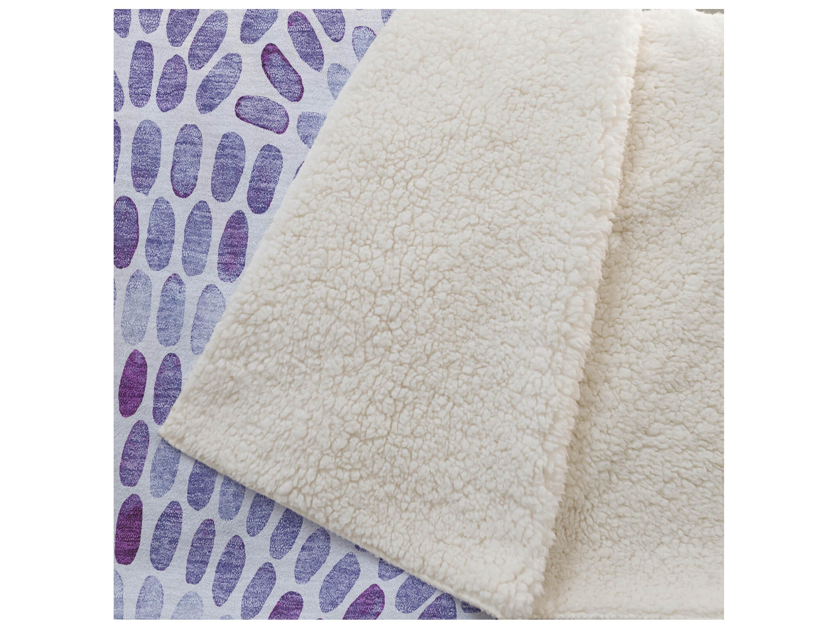 Dalyn Sherpa Purple Polyester Throw