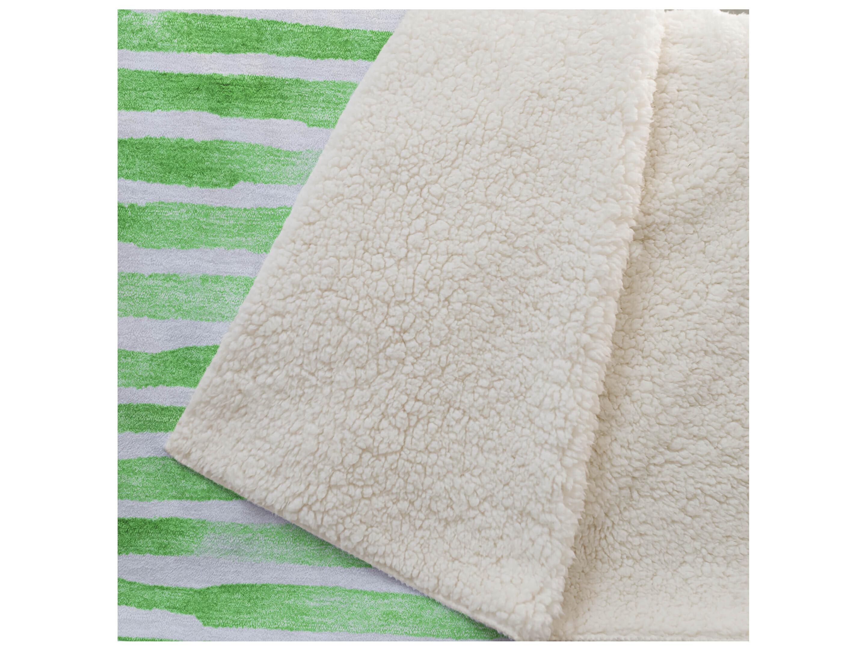 Dalyn Sherpa Green Polyester Throw