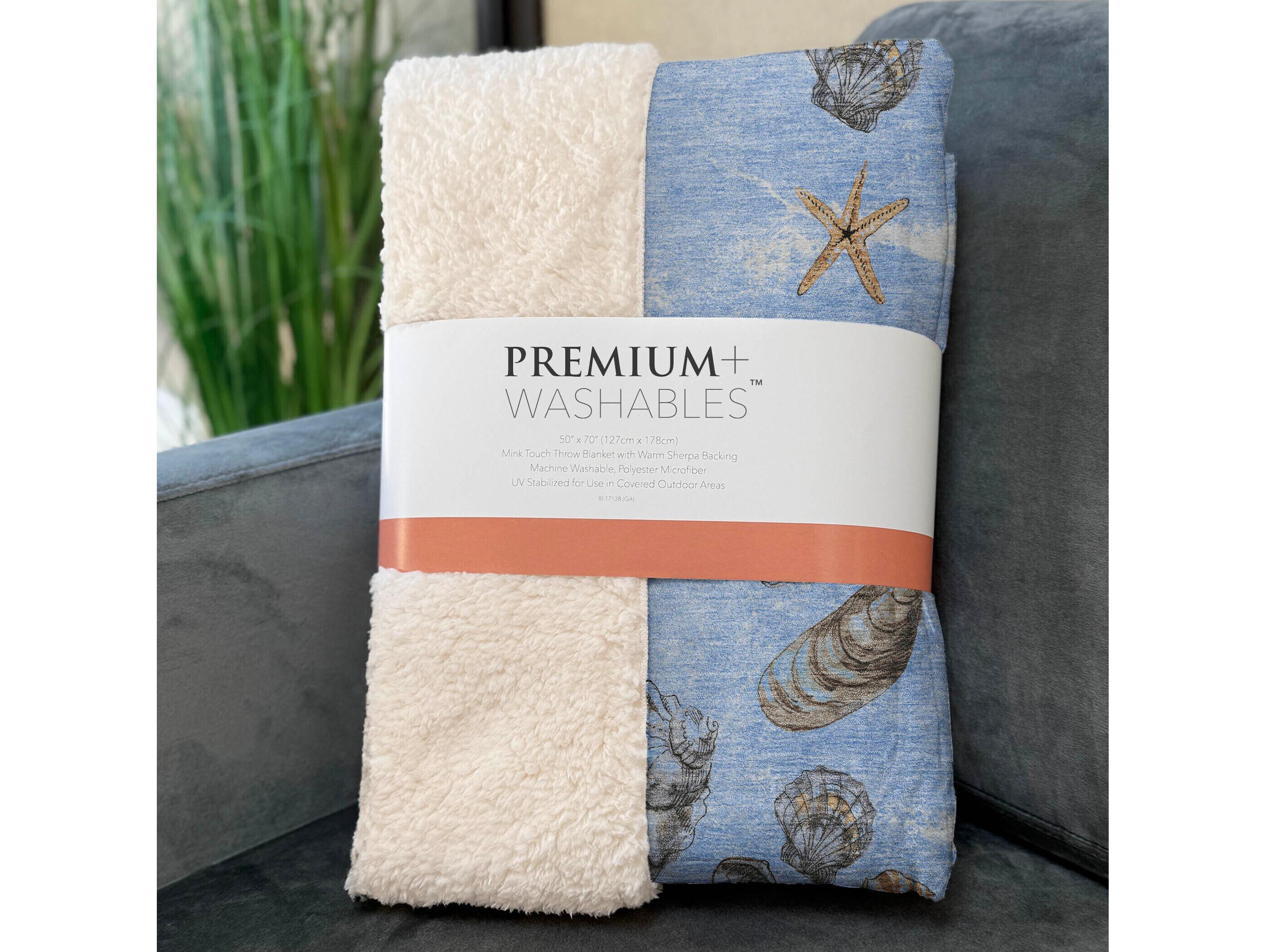 Dalyn Sherpa Blue Polyester Throw