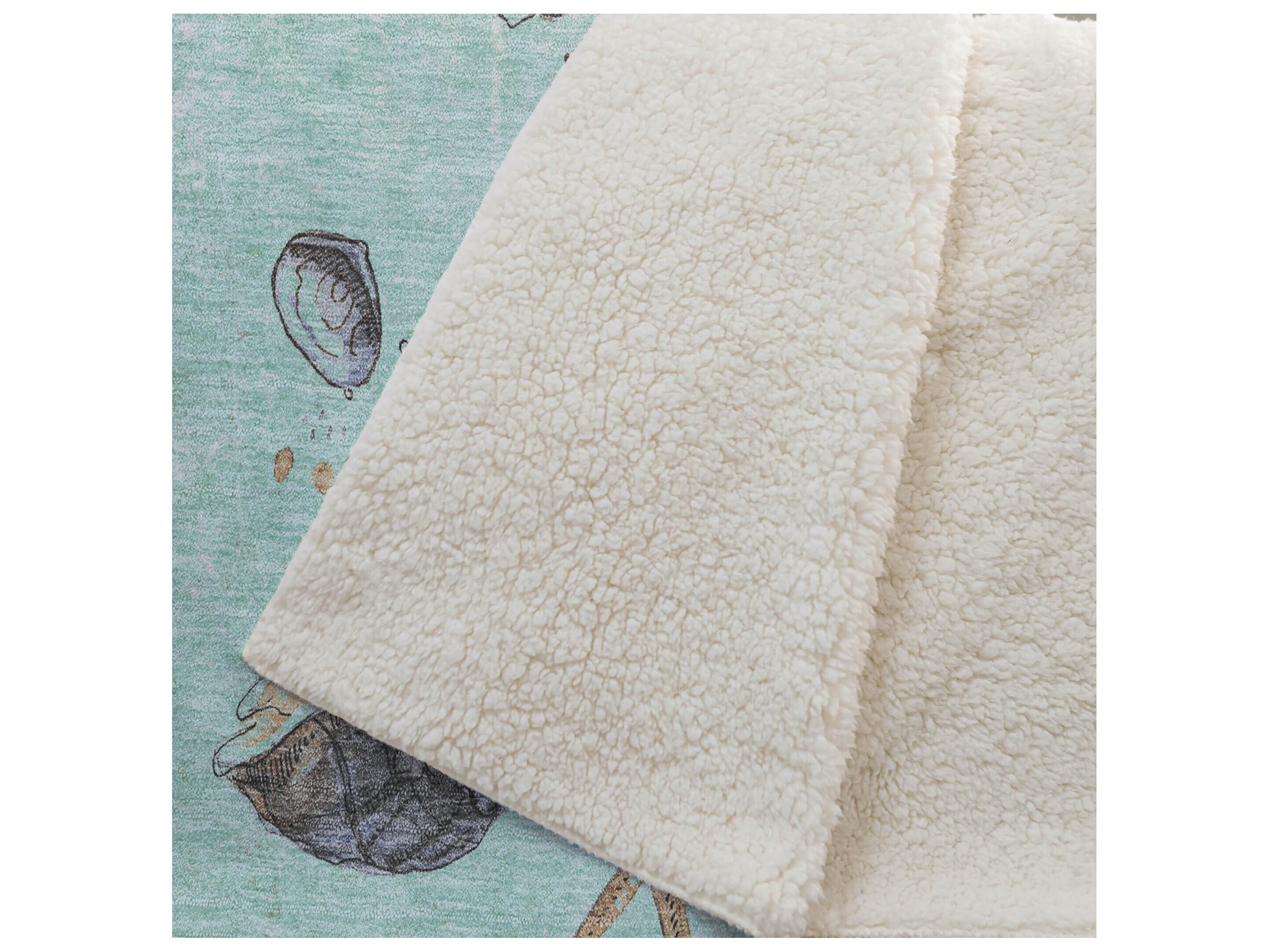 Dalyn Sherpa Green Polyester Throw