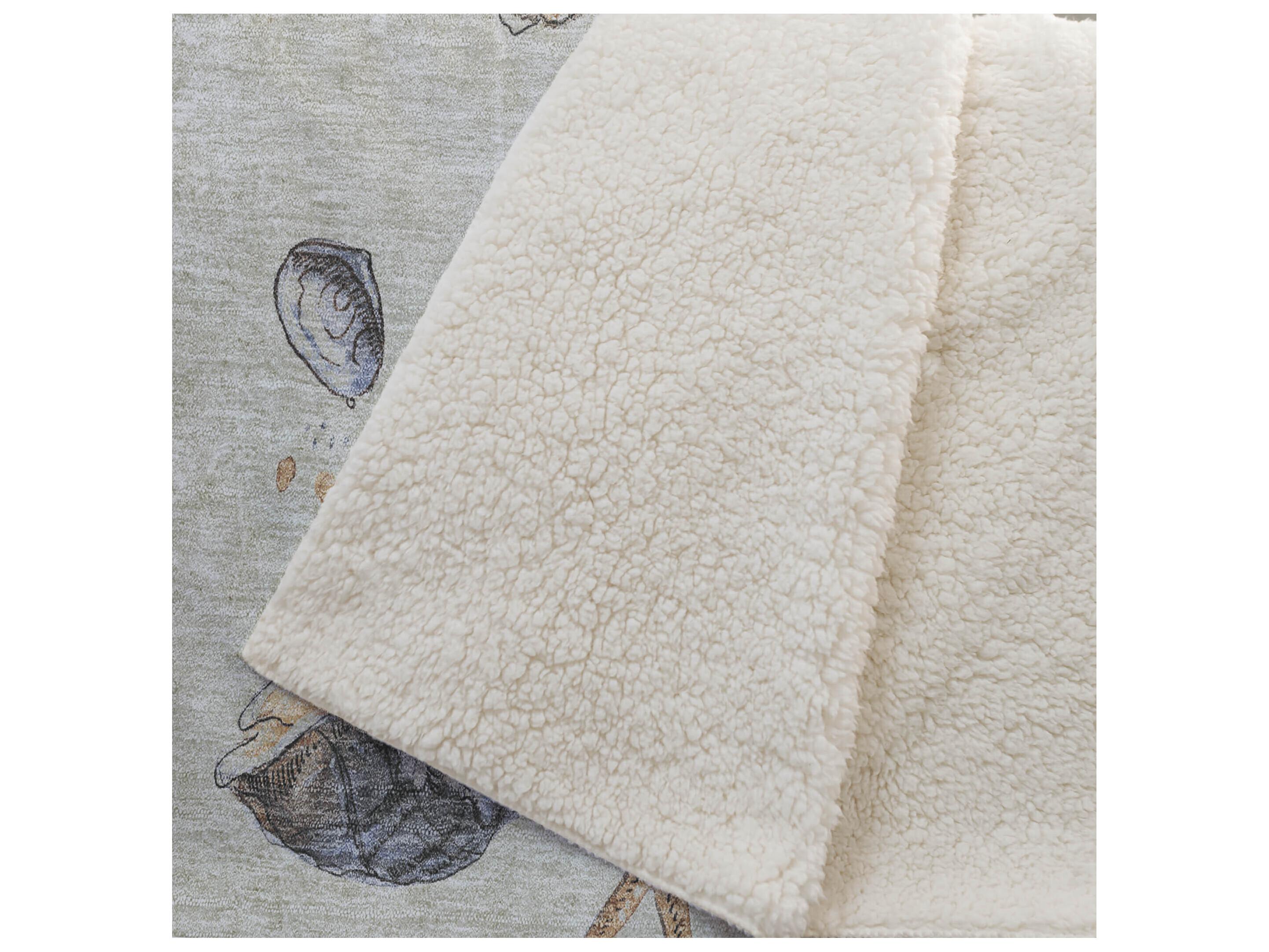 Dalyn Sherpa Ivory Polyester Throw